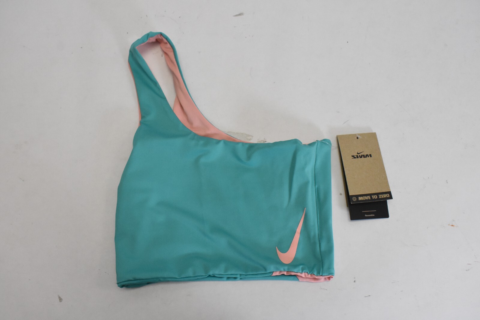 Nike Swim Women’s Color Block 3-in-1 Reversible Bikini Top Teal & Pink L $41