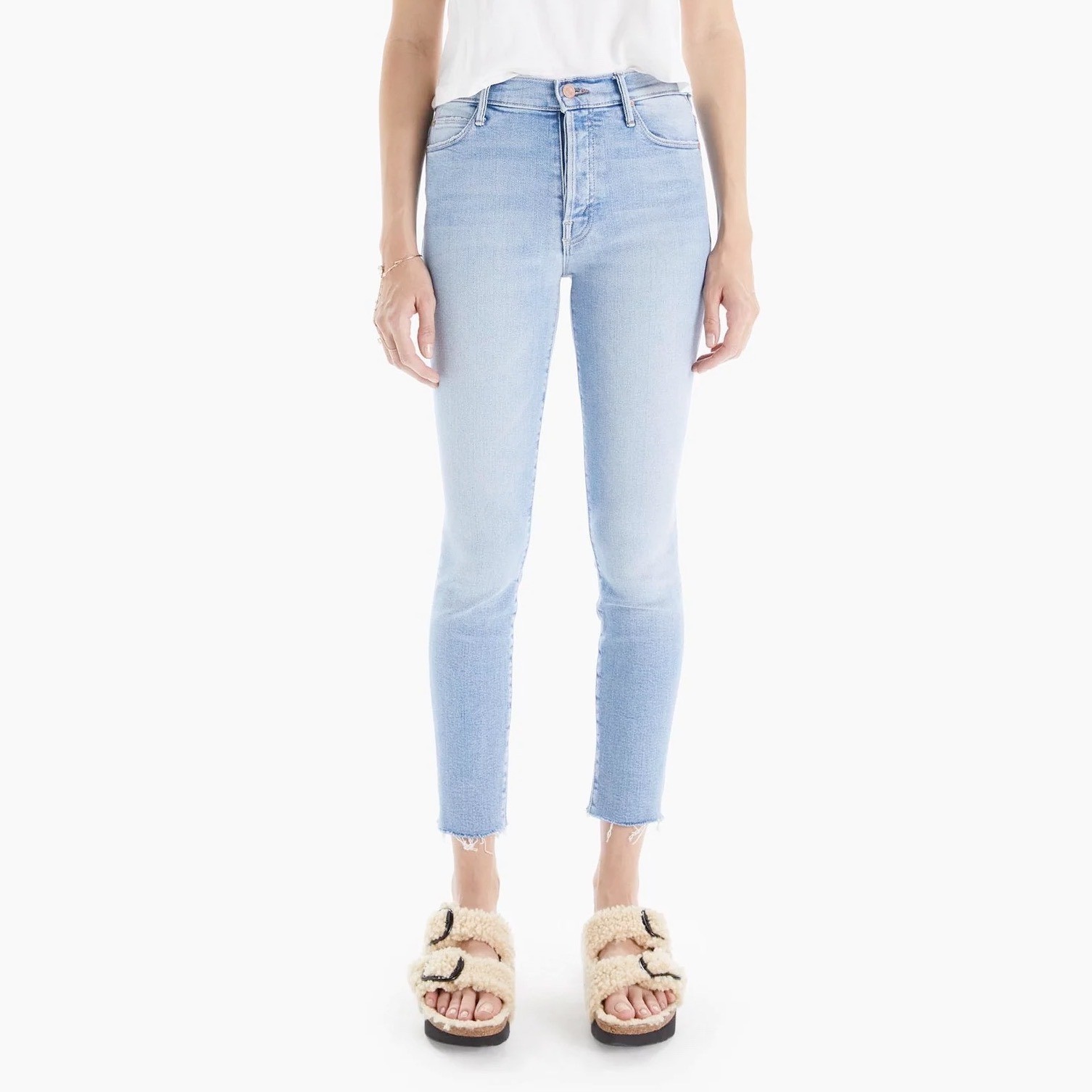 Mother The Stunner Ankle Fray California Cruiser Light Wash 25 Spring Denim