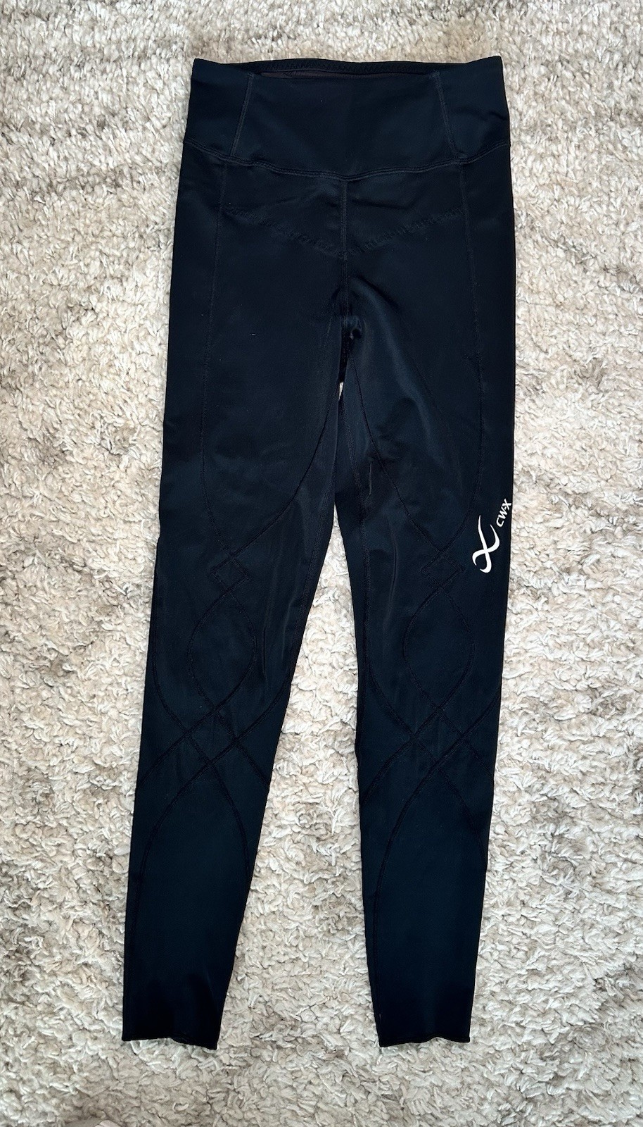 CW-X Black Stabilyx Joint Support Compression Tights Performance Medium 131809
