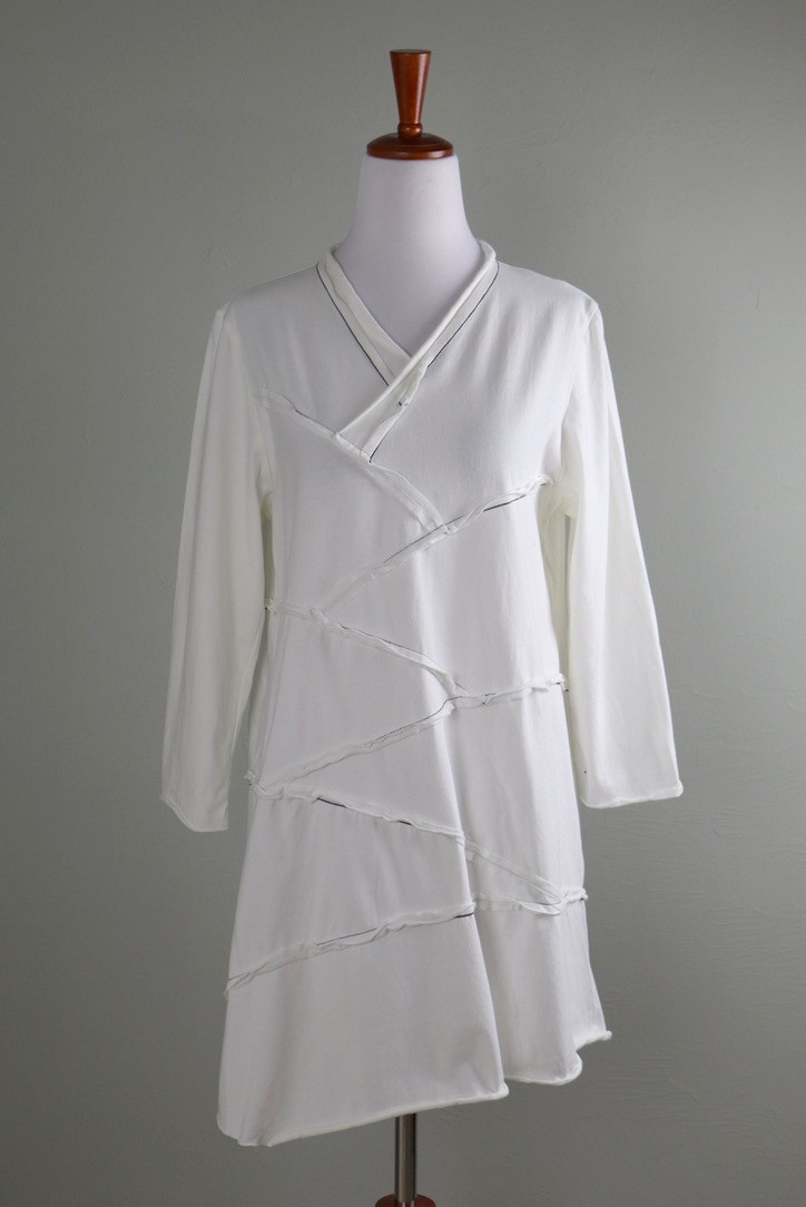 CYNTHIA ASHBY NWT $185 Lagenlook Sonoma Seamed Tunic Top in Natural Size Small