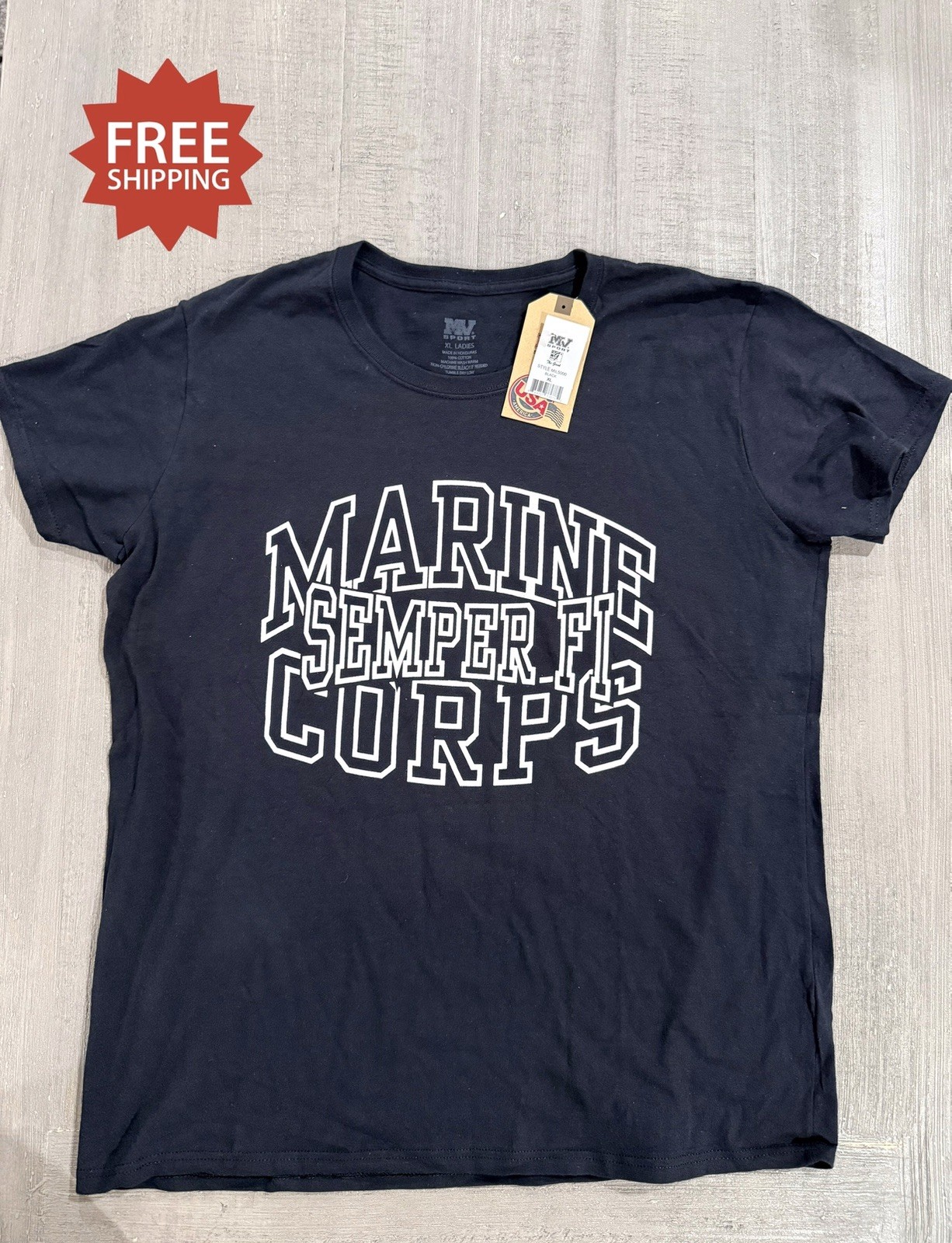 UNITED STATES MARINE CORPS – USMC – Black T-Shirt – Ladies Size XL – NWT