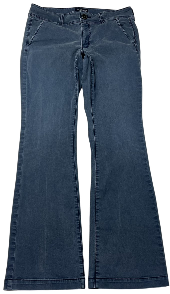 American Eagle Jeans Women (4S) Blue Low Rise Kick Boot Stretch Boho Medium Wash