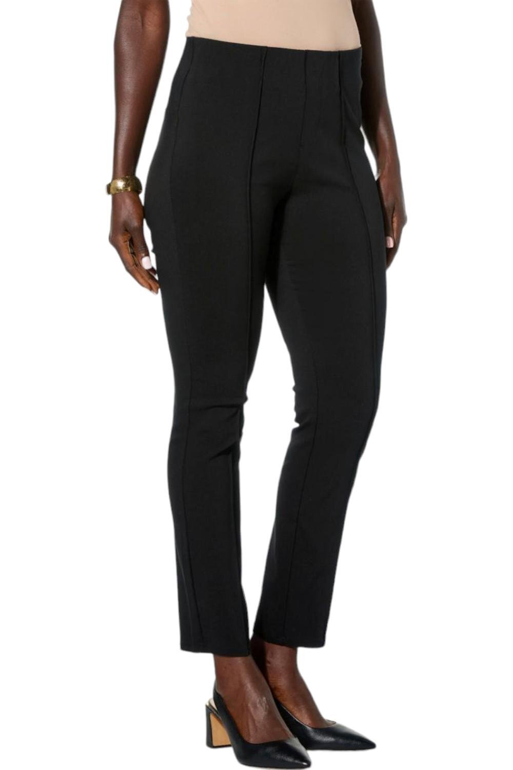 Nina Leonard Millennium Tummy-Smoothing Ankle Pant Black