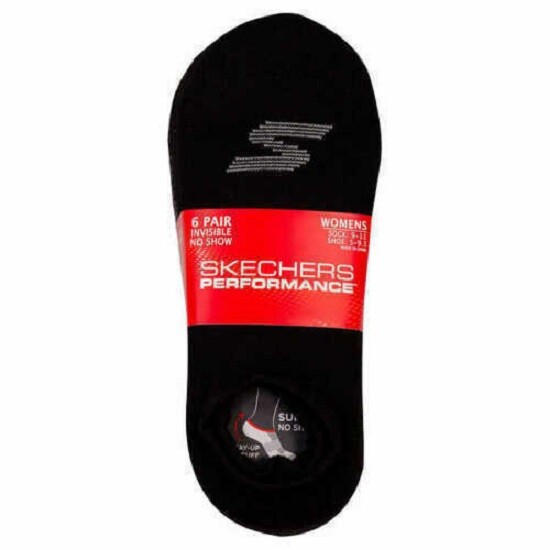 Skechers® Performance Women’s 6 Pair No Show Socks “ Invisible~ Arch Support”