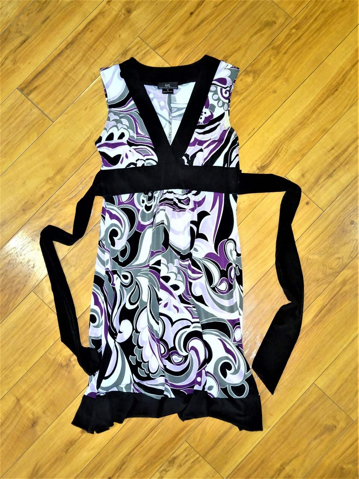 Summer dress womens purple black work career small IZ Buyer