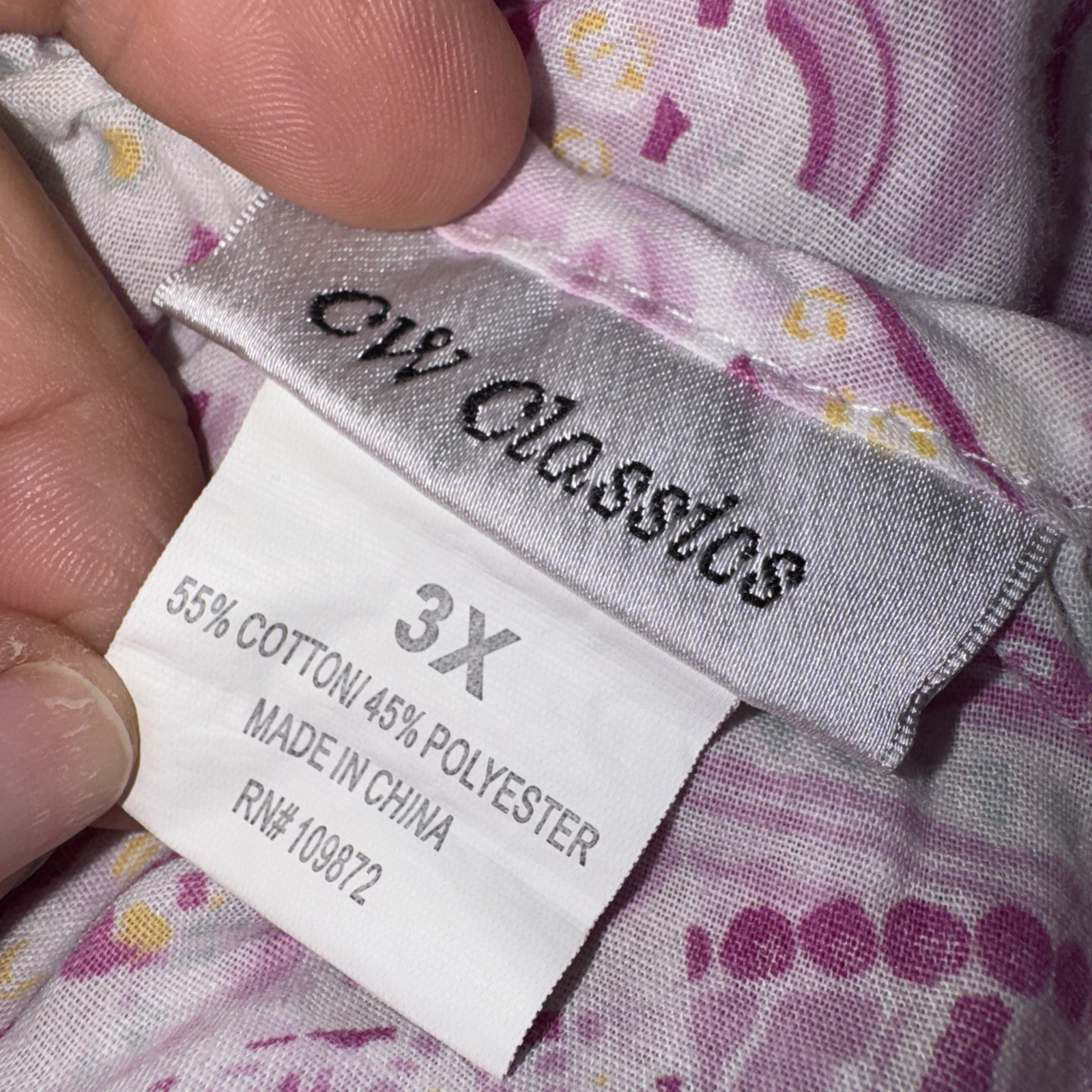 CW Classics House Dress Women’s Plus Size 3X Pink Floral Paisley Lounge Caftan