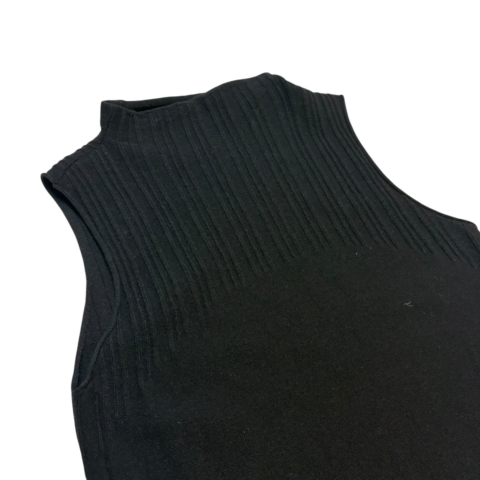 Vintage 90s Valentino Miss Deanna Italy Rib Knit Mock Neck Sleeveless Top M