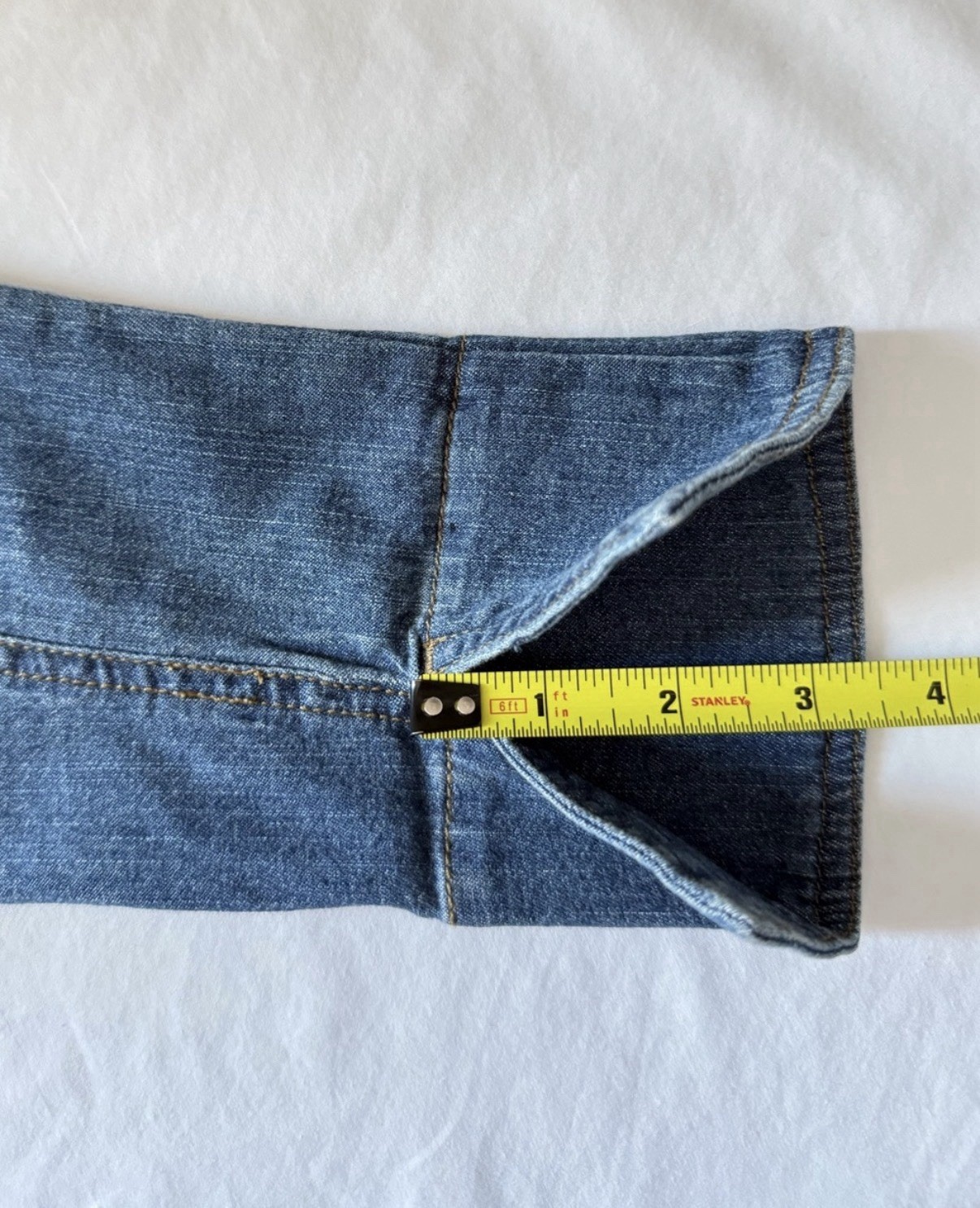 Denim & Co Women 1X Jacket Full Zip Blue Stretch Collarless Jean Coat Plus EUC