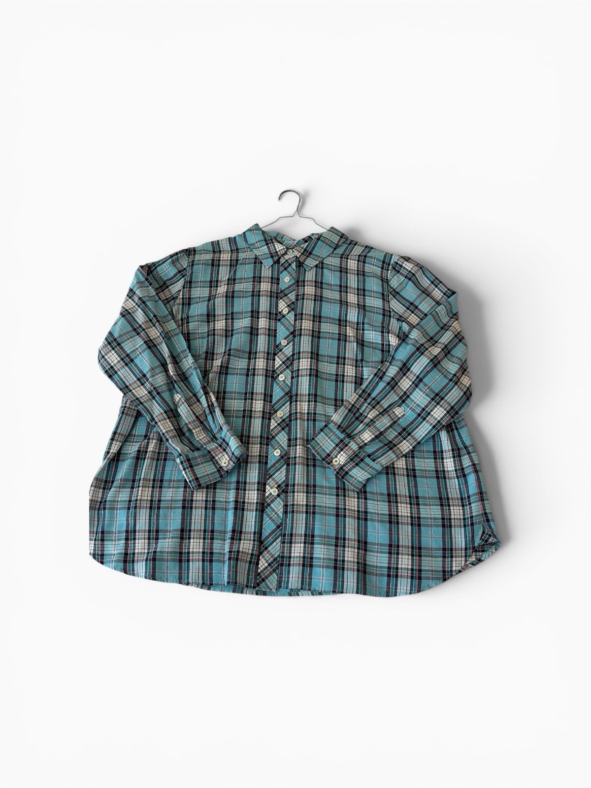 Talbots Women’s Multicolor Plaid Long Sleeve Button-Up Shirt Size 2XL