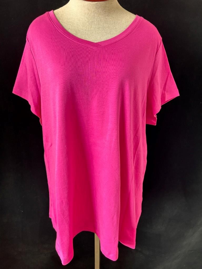 Isaac Mizrahi Live Essentials top Size 2X short sleeve choice green aqua pink