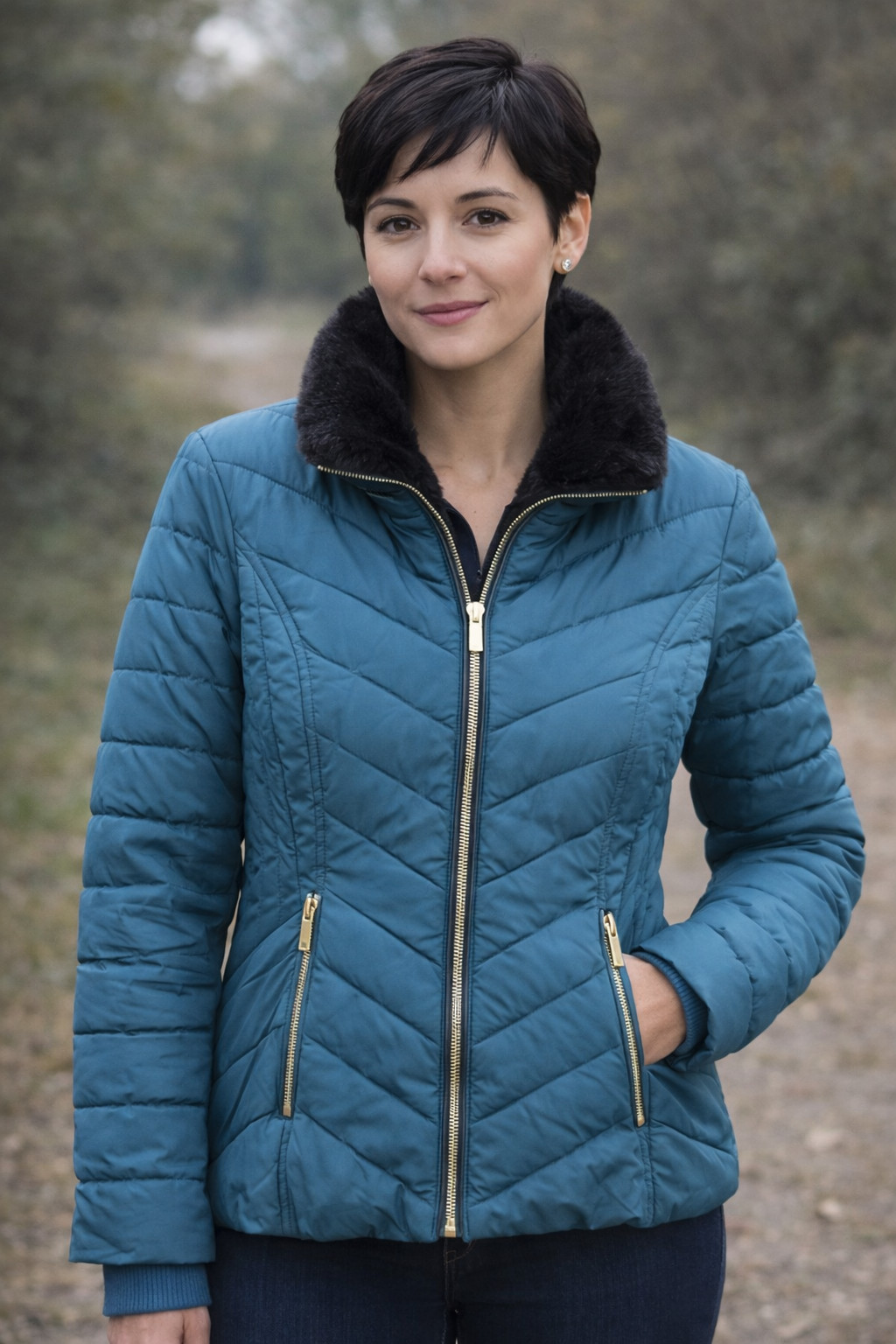 Womens Ladies Jacket Coat Oasis Size S Hooded Padded Zipped Pockets Teal