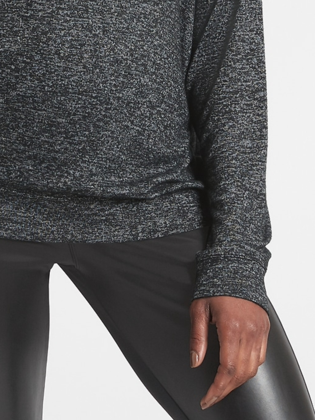ATHLETA WOMEN’S LONG SLEEVE CHARCOAL HEATHER MINDFUL SOFT PULLOVER TOP Sz M