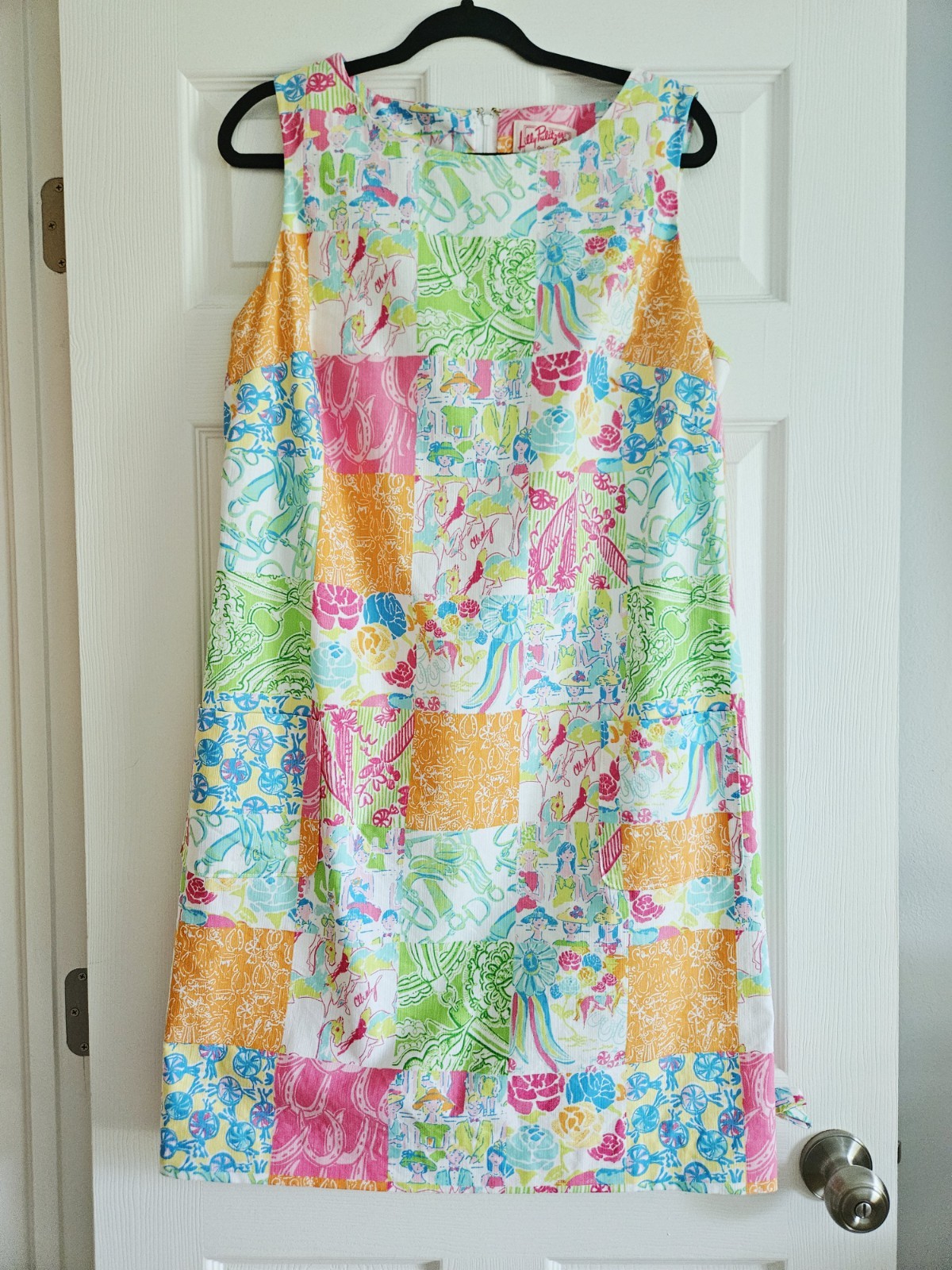 Lilly Pulitzer ORIGINALS Carson’s Grandstand Patch DERBY WORTH SHIFT DRESS 14