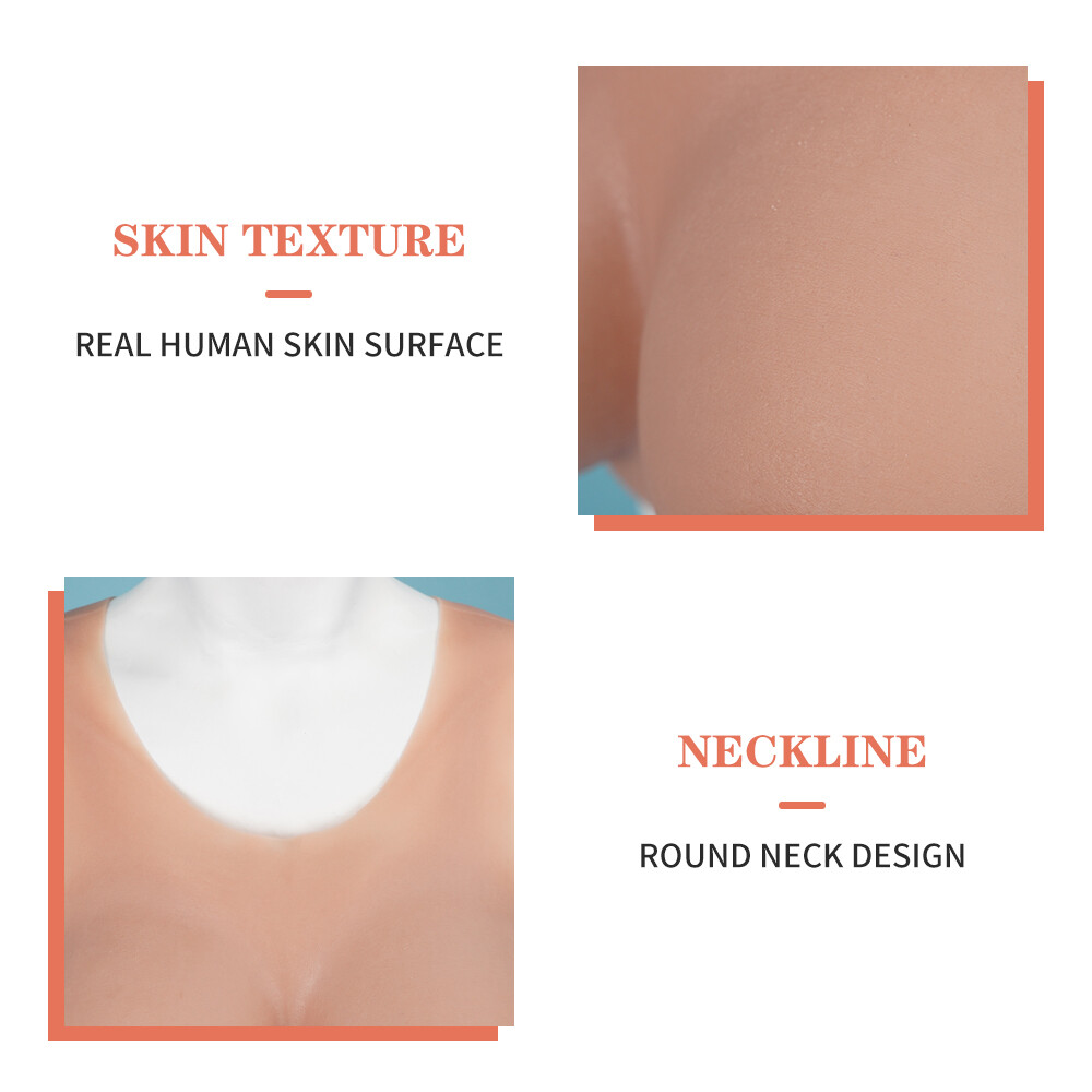 Realistic Silicone Breastplate Soft Skin-LikeG Cup Comfortable Breast Forms LGBT
