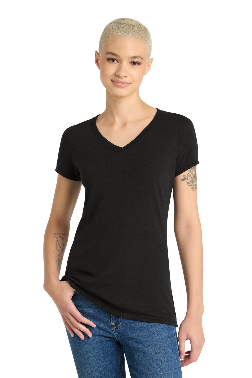 District Women’s Perfect Tri V-Neck Tee DM1350L