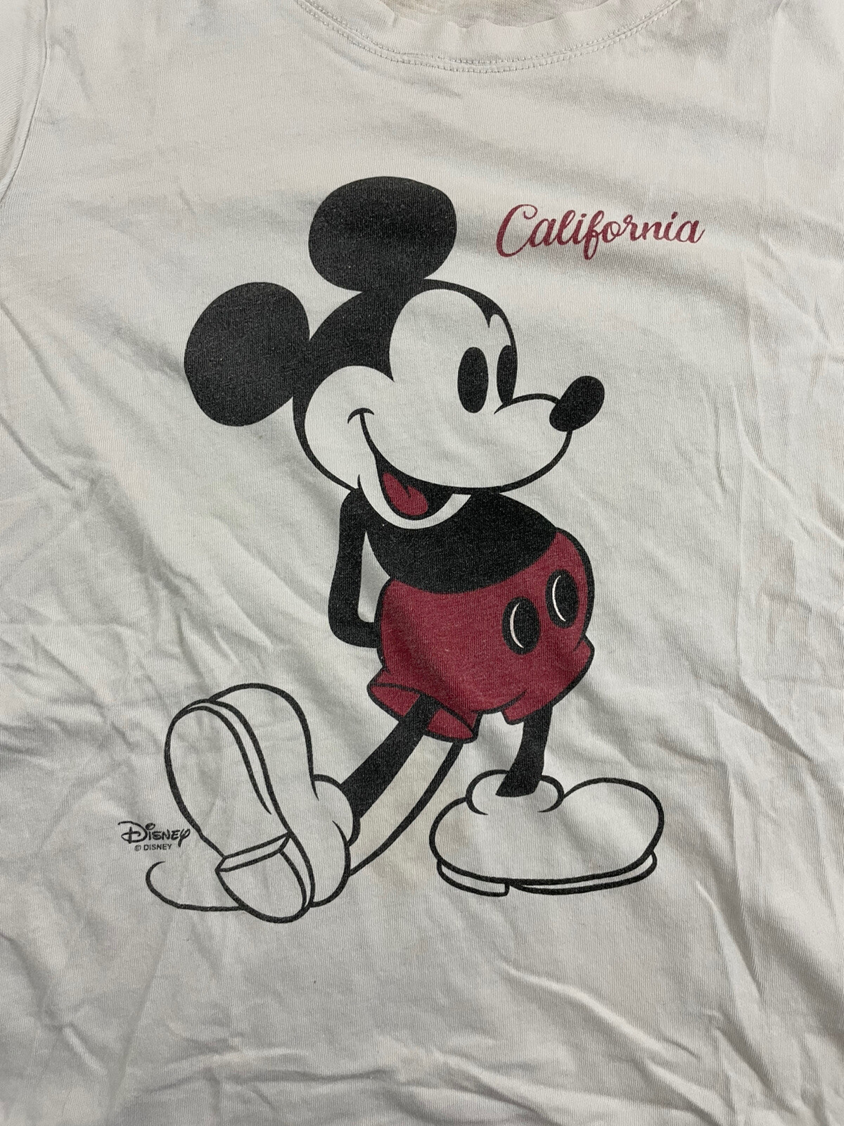Madewell x Disney Mickey Mouse California Tee Womens XS White Cotton Distressed