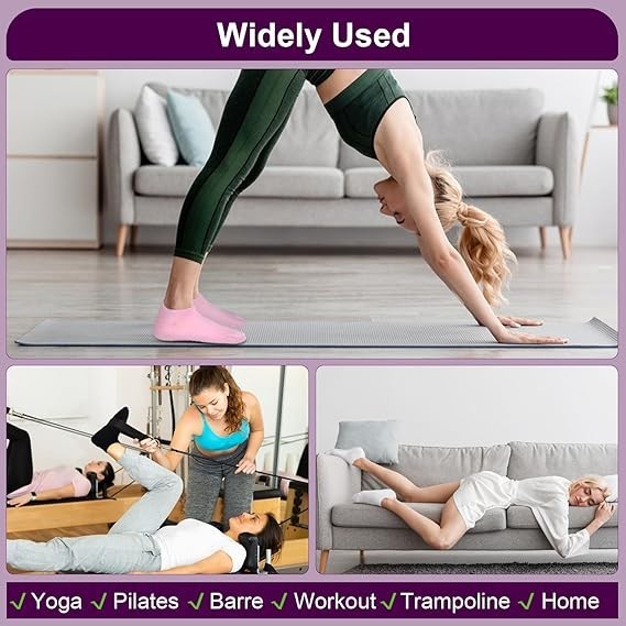 6 Pairs Women’s Yoga Socks with Grippers, Anti-Slip Pilates Dance Socks