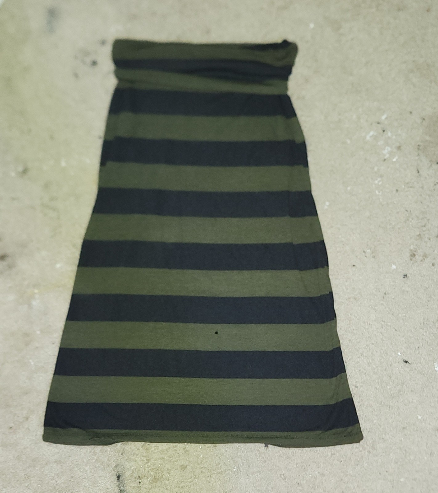 Women’s Navy Blue And Dark Green Fold Over Straight Skirt Past Knee