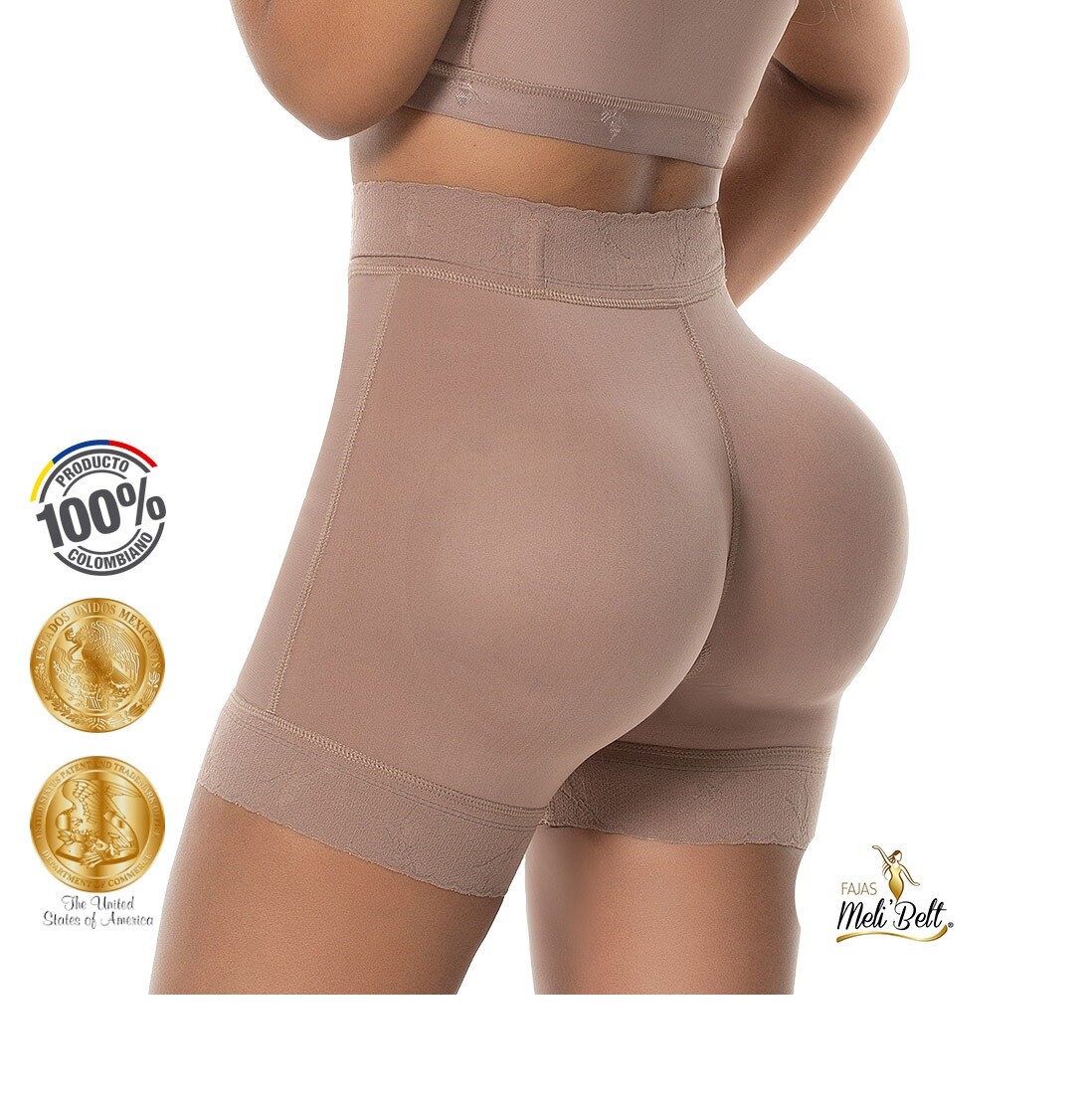 Short With Hooks and Seamless Butt lifter Meli Belt Short sin costuras 5038