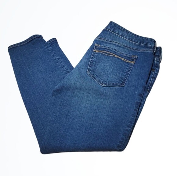 Eddie Bauer Slightly Curvy Skinny Ankle Blue Jeans Size 8 Waist 30.5 Inches