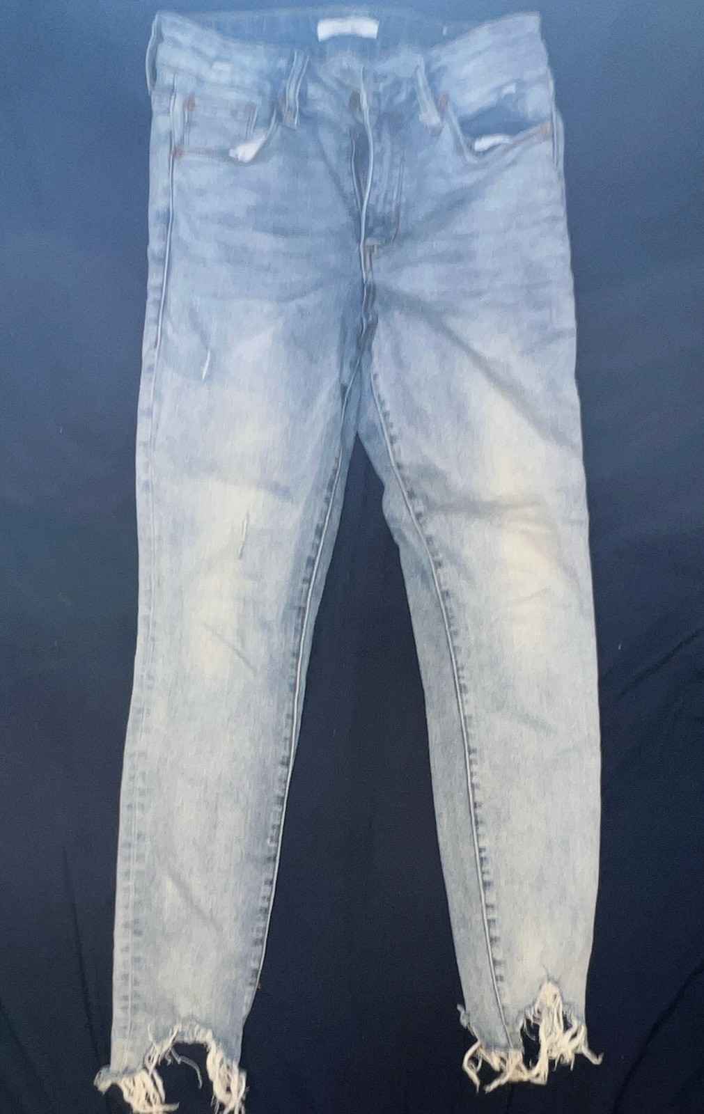 Sass & Bide Women’s Skinny Jeans Light Wash Blue Denim Distressed Hem 8