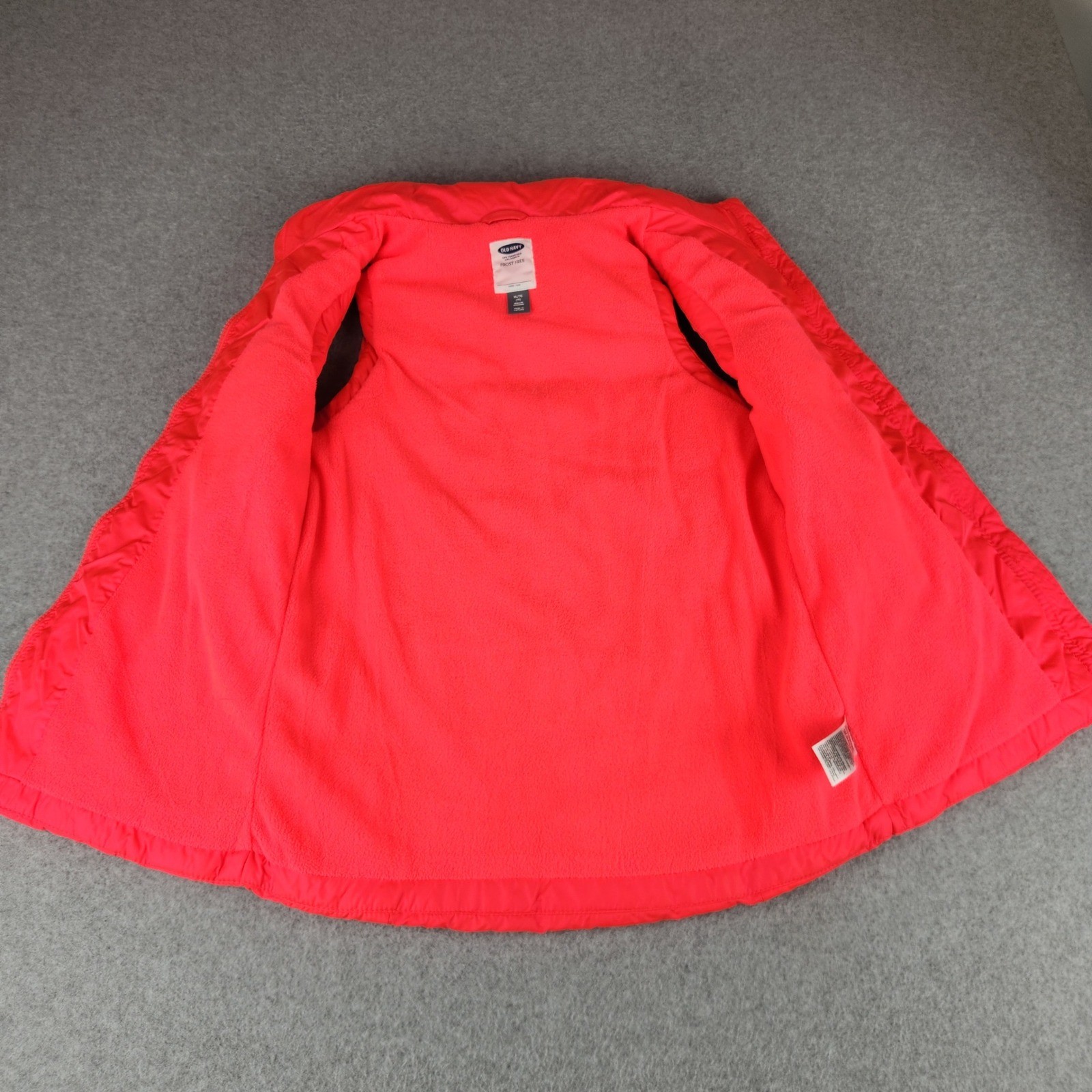 Old Navy Frost Free Puffer Vest Red Girls XL 14 Fleece Lined Quilted Sleeveless