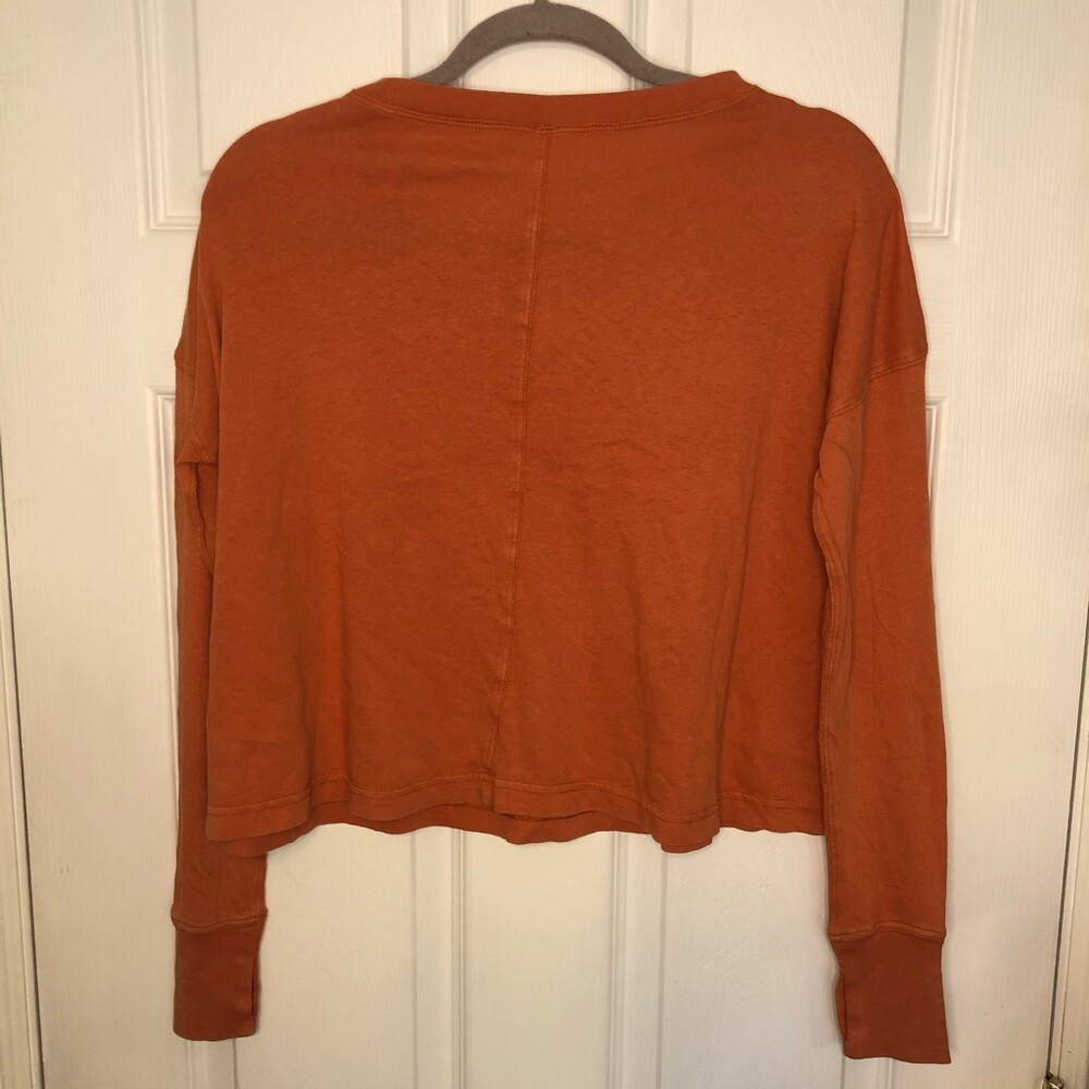 Free People NWT Long Sleeve Victory Lap Orange Top XS