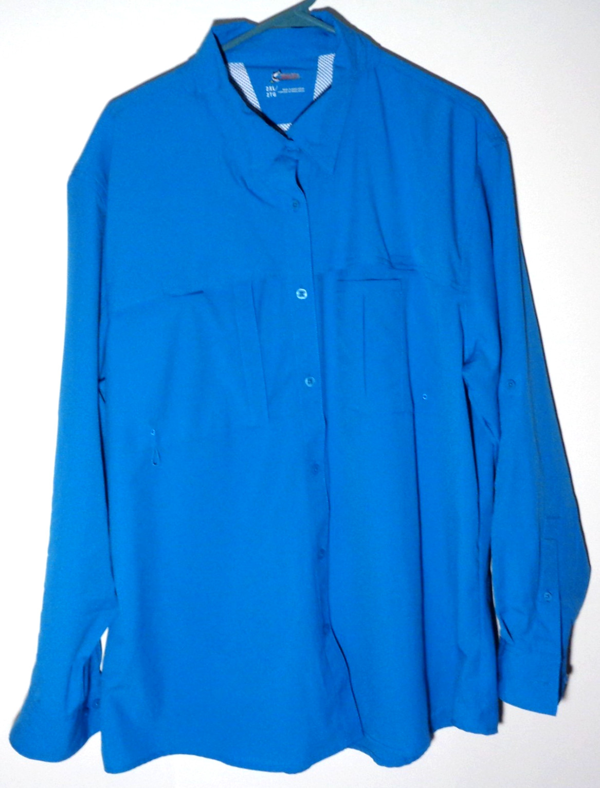 Women’s Teal Polyester Vented Outdoor Shirt by World Wide Sportsman-Size 2XL