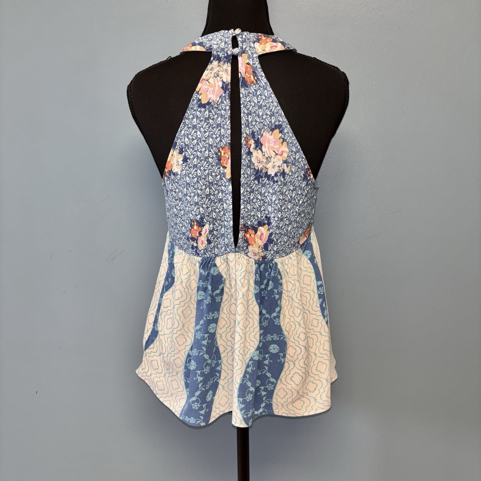 Free People XS Dream Darlin Tank Peplum Flowy Racerback Tank Boho Festival ALine