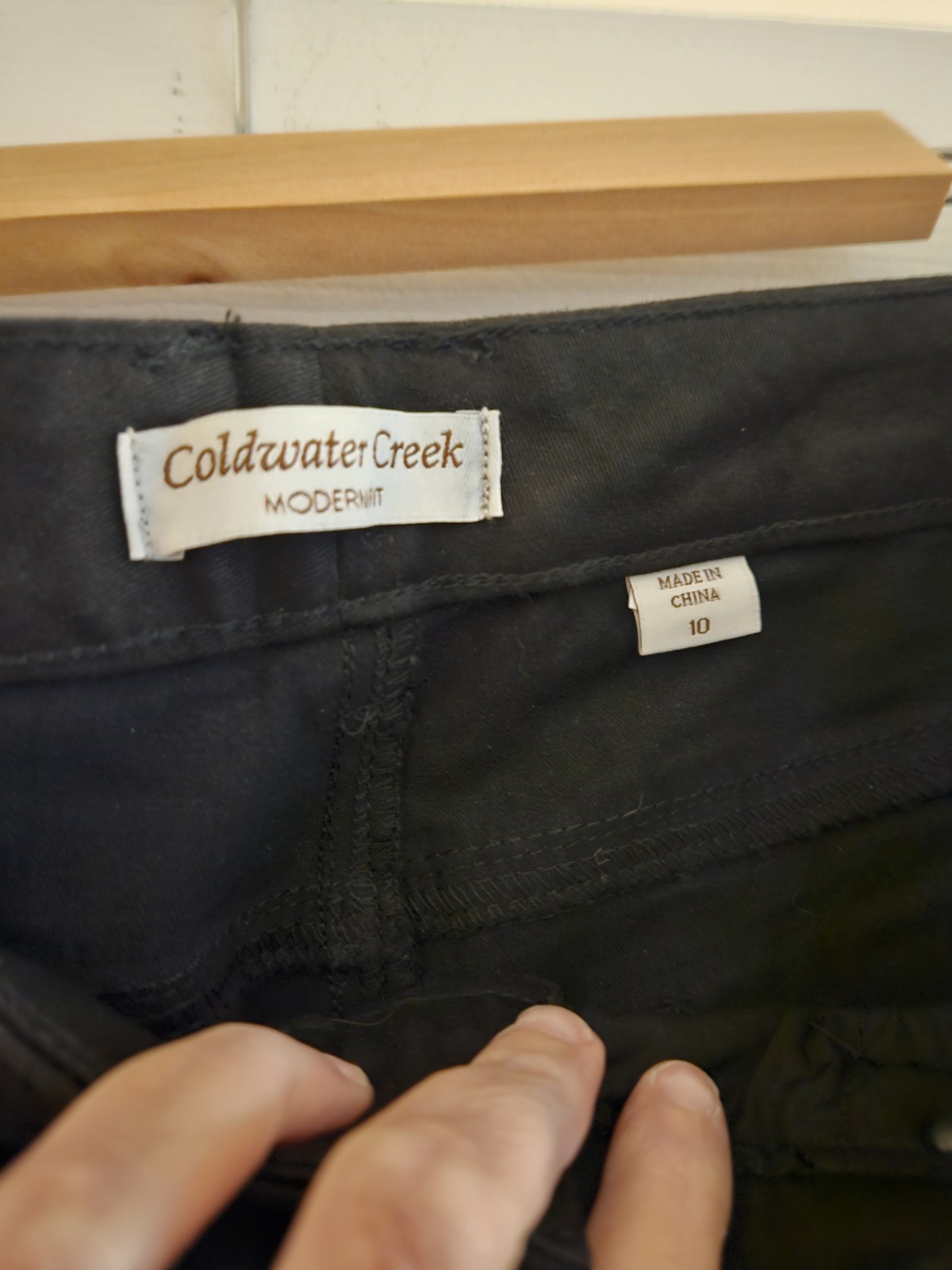 Coldwater Creek Modern Fit Bootcut Jeans Black Denim 5-Pocket Button, 10
