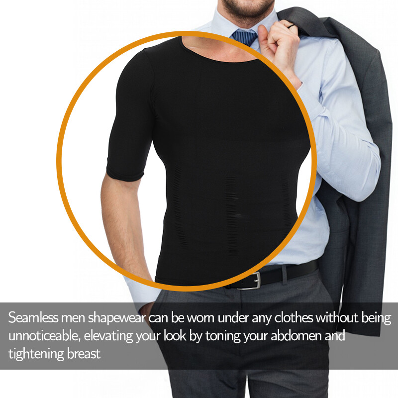 Men’s Toning Vest Compression Shirt Tank Gynecomastia Belly Control Body Shaper
