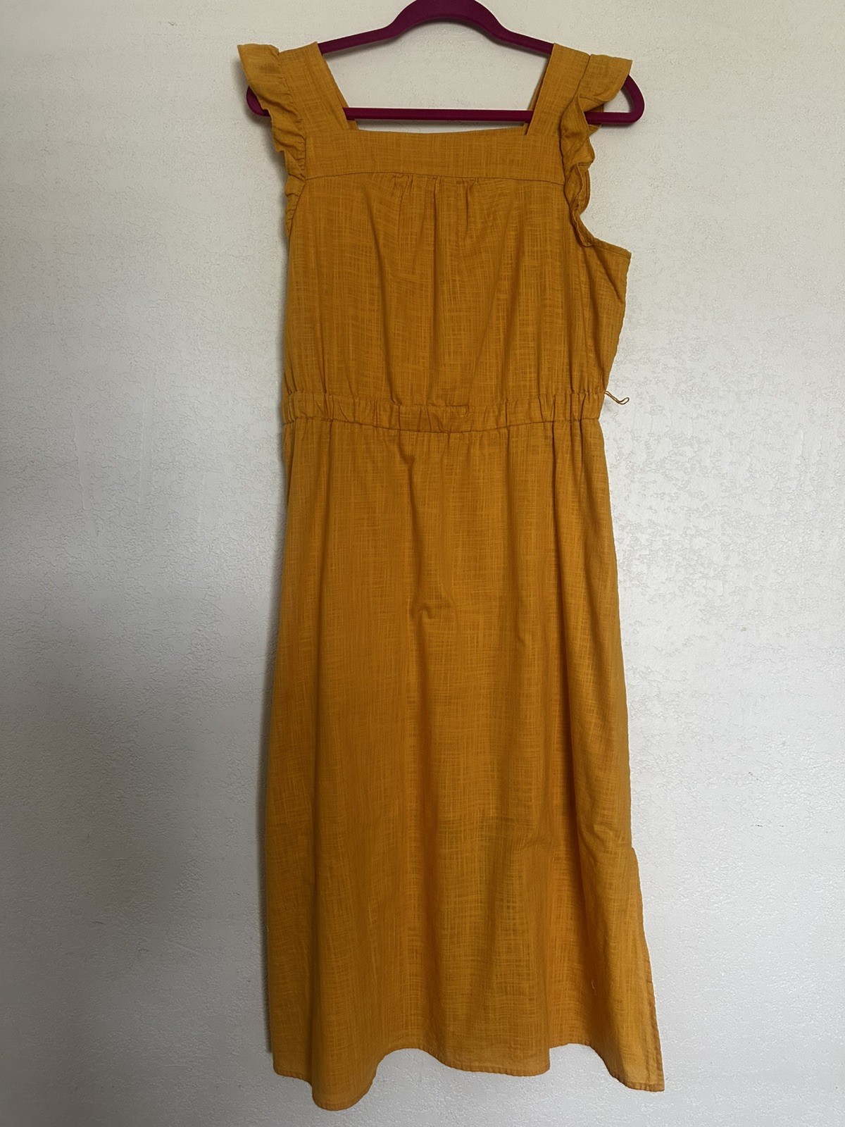 Universal Thread Dress Midi L Mustard Yellow 💯%Cotton
