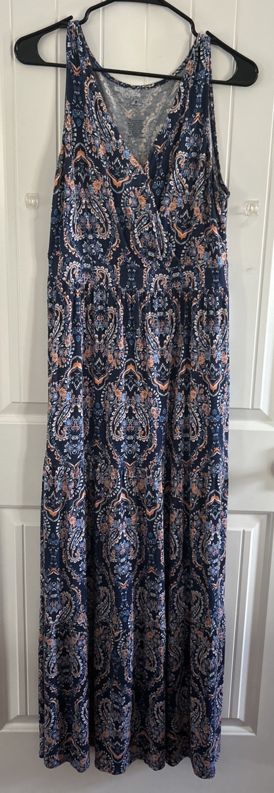 St. john’s Bay 95% Rayon 5% Spandex Maxi Dress L Multi color