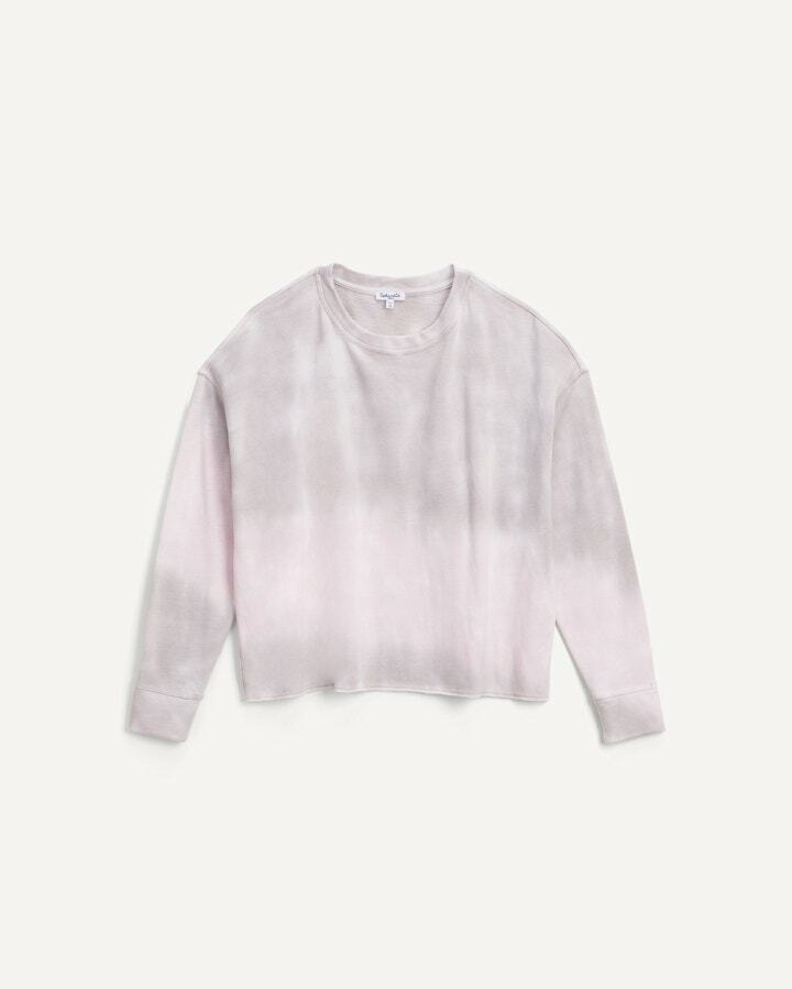 SPLENDID Paint Dyed Women’s Tri-blend Pullover TOP Gray Pink Size XS MSRP $138