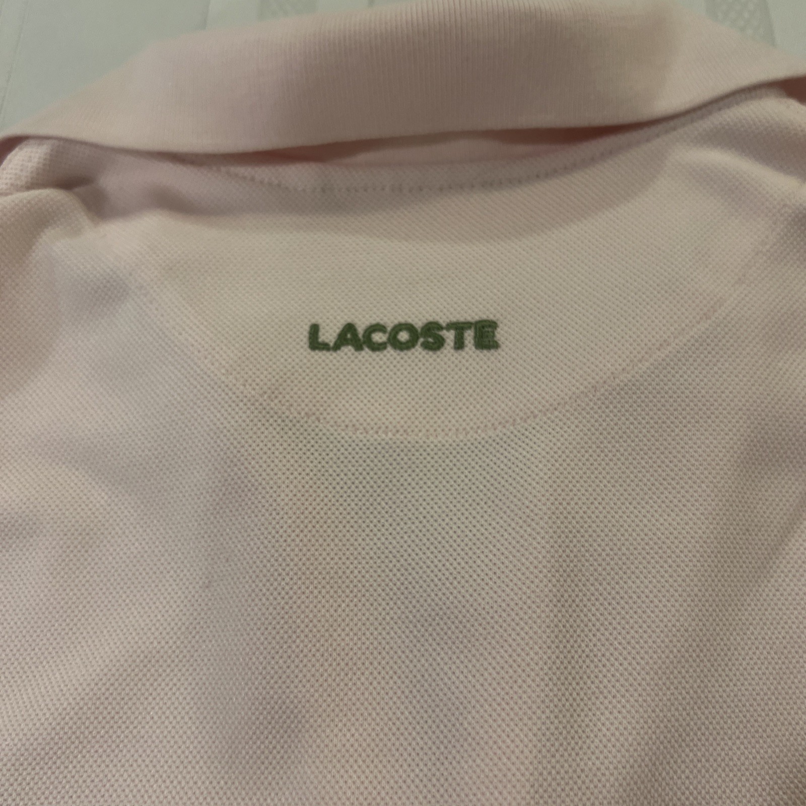 Lacoste Pique Polo Knit Dress Pale Pink 38 Preppy Old Money LACOSTE On Back!