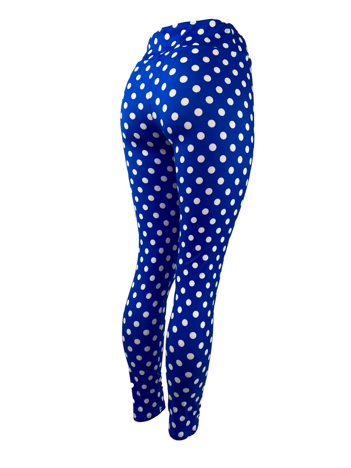 Blue & White Polka Dot Leggings – Multiple Sizes Super Soft!