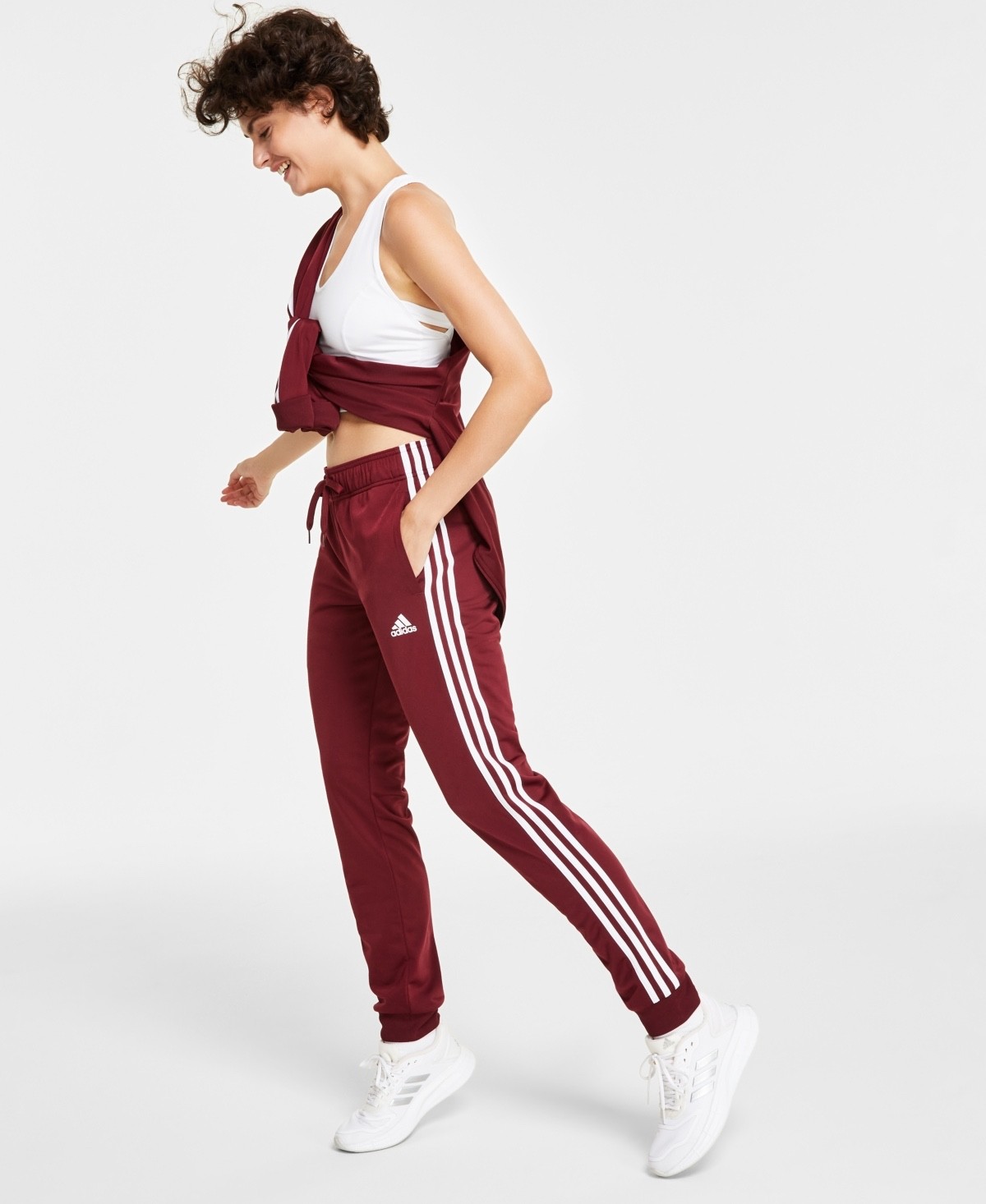 Adidas Women’s Essentials Warm-up 3-Stripes Track Pants Shadow Red/White 4X NEW!