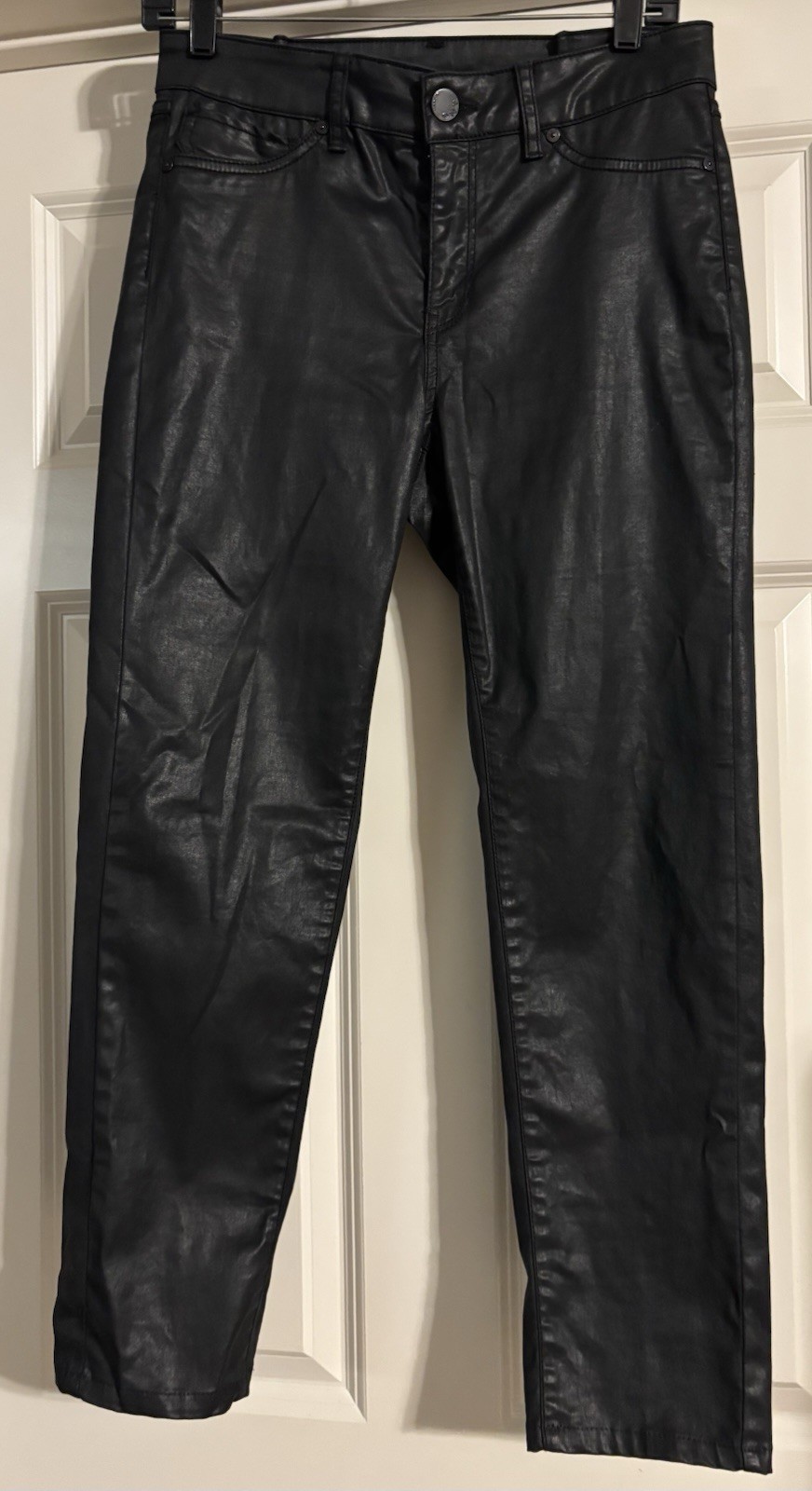 MNG BY Mango Waxed Faux Leather Back Stretch Streetcore Old Money Luxury Size 10