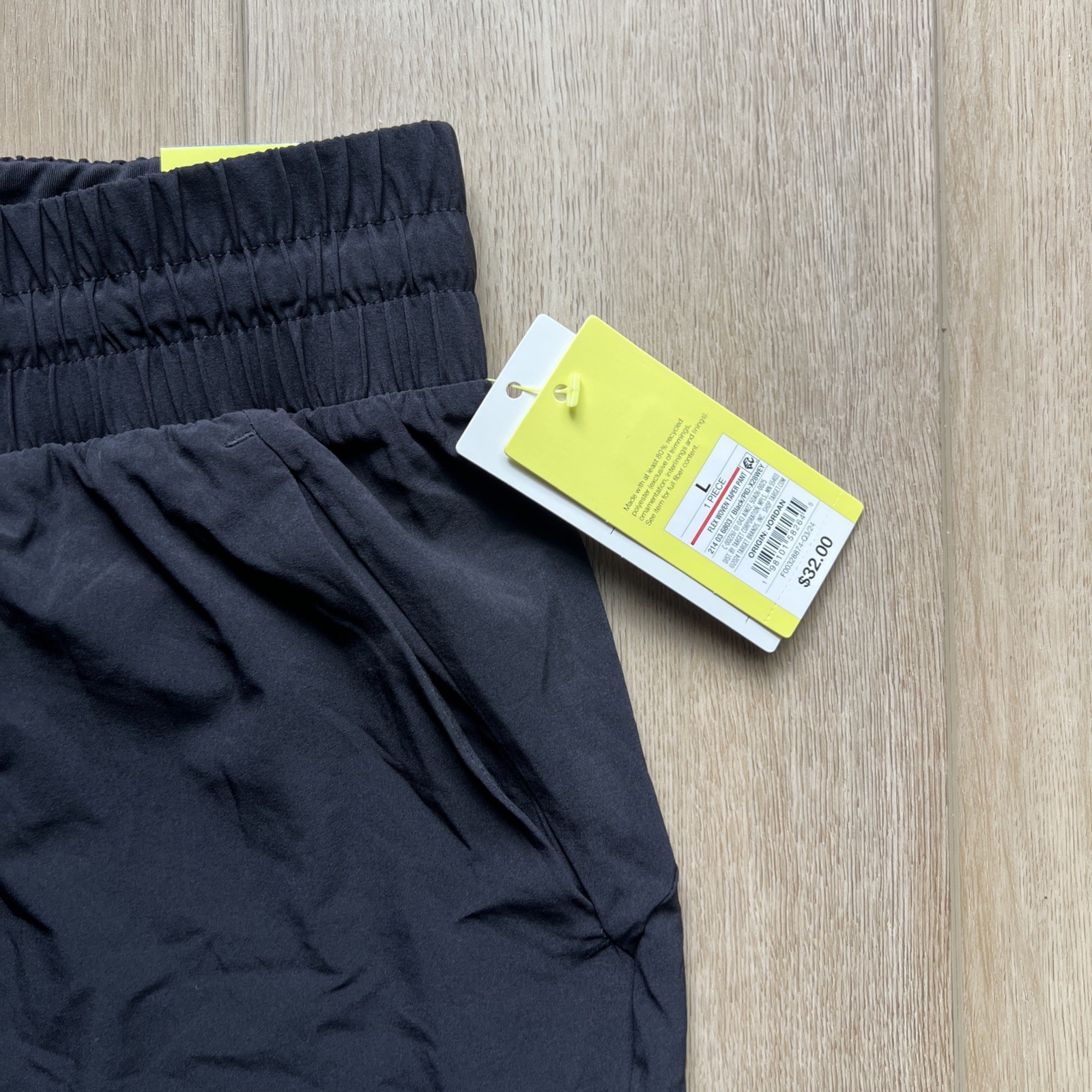 NWT All In Motion -Active Light High-Rise Taper Woven Pants Large Black