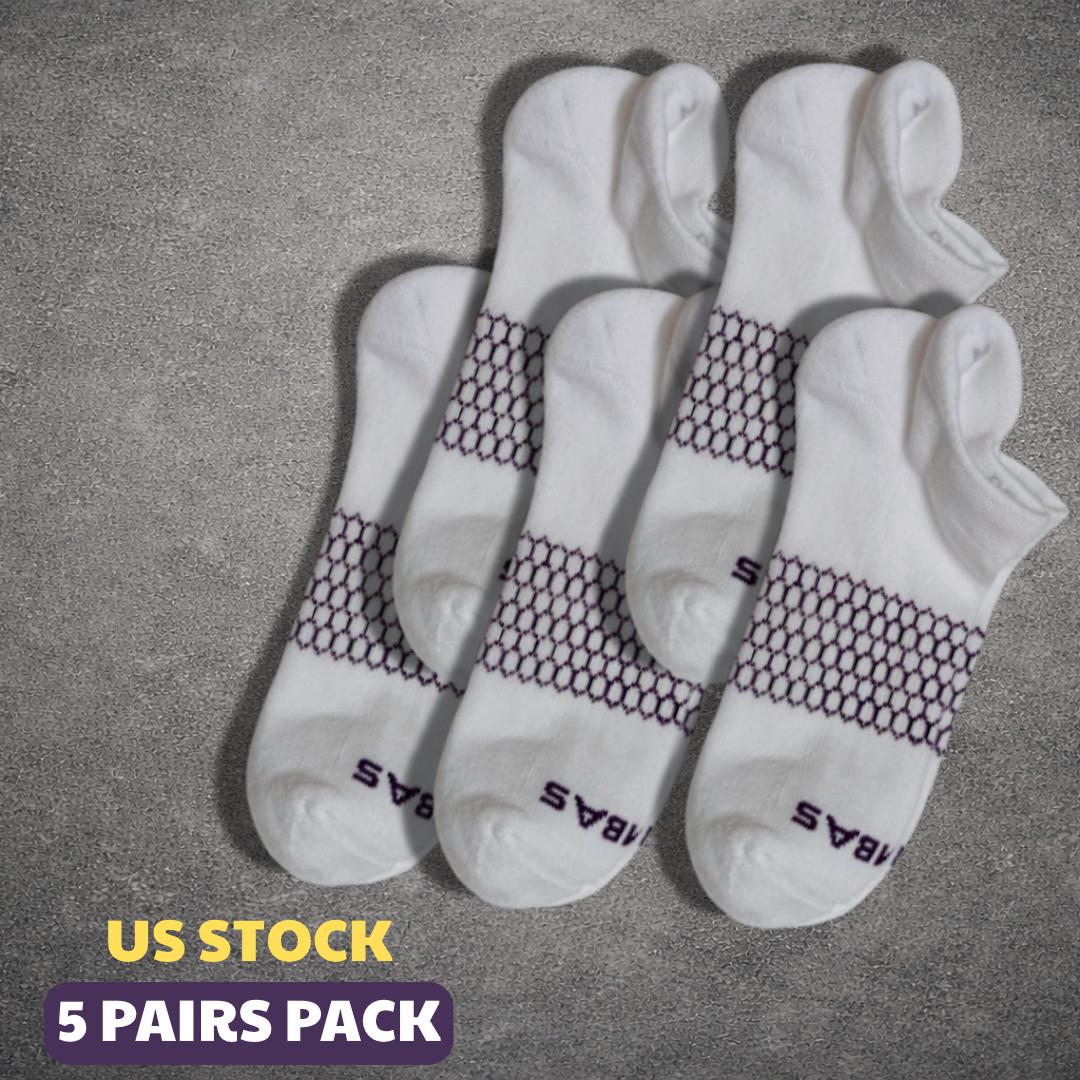 Authentic Bombas Women’s Cushioned Ankle Socks – 5 Pairs(Assorted Colors, S/M/L)