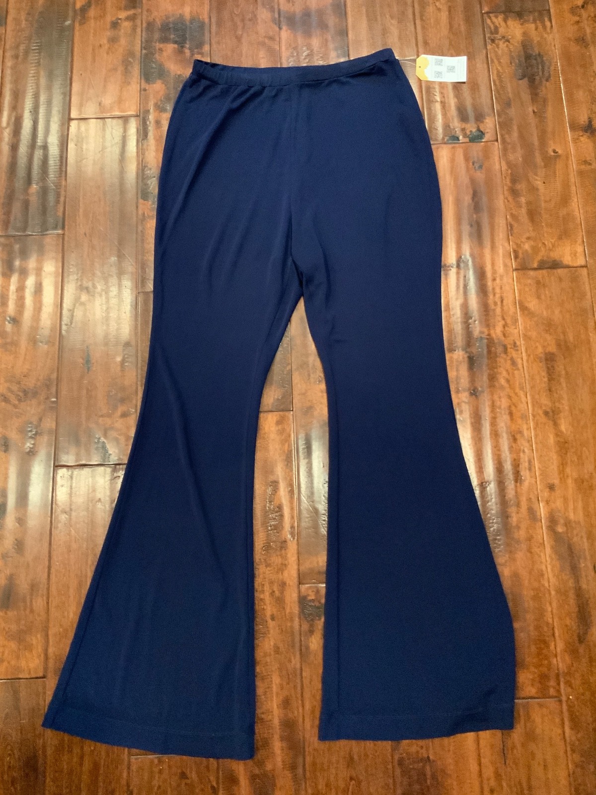 Diane Von Furstenberg Navy Blue Flare Elastic Waist Pants, Size M