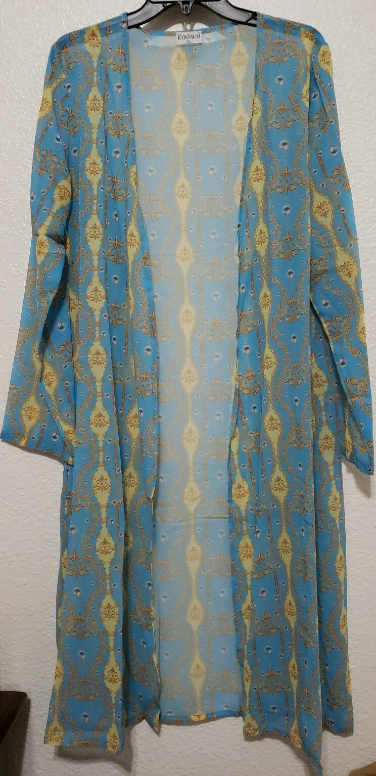Icon Swim Womens Bittersweet Coverup blue yellow Women’s Size XL