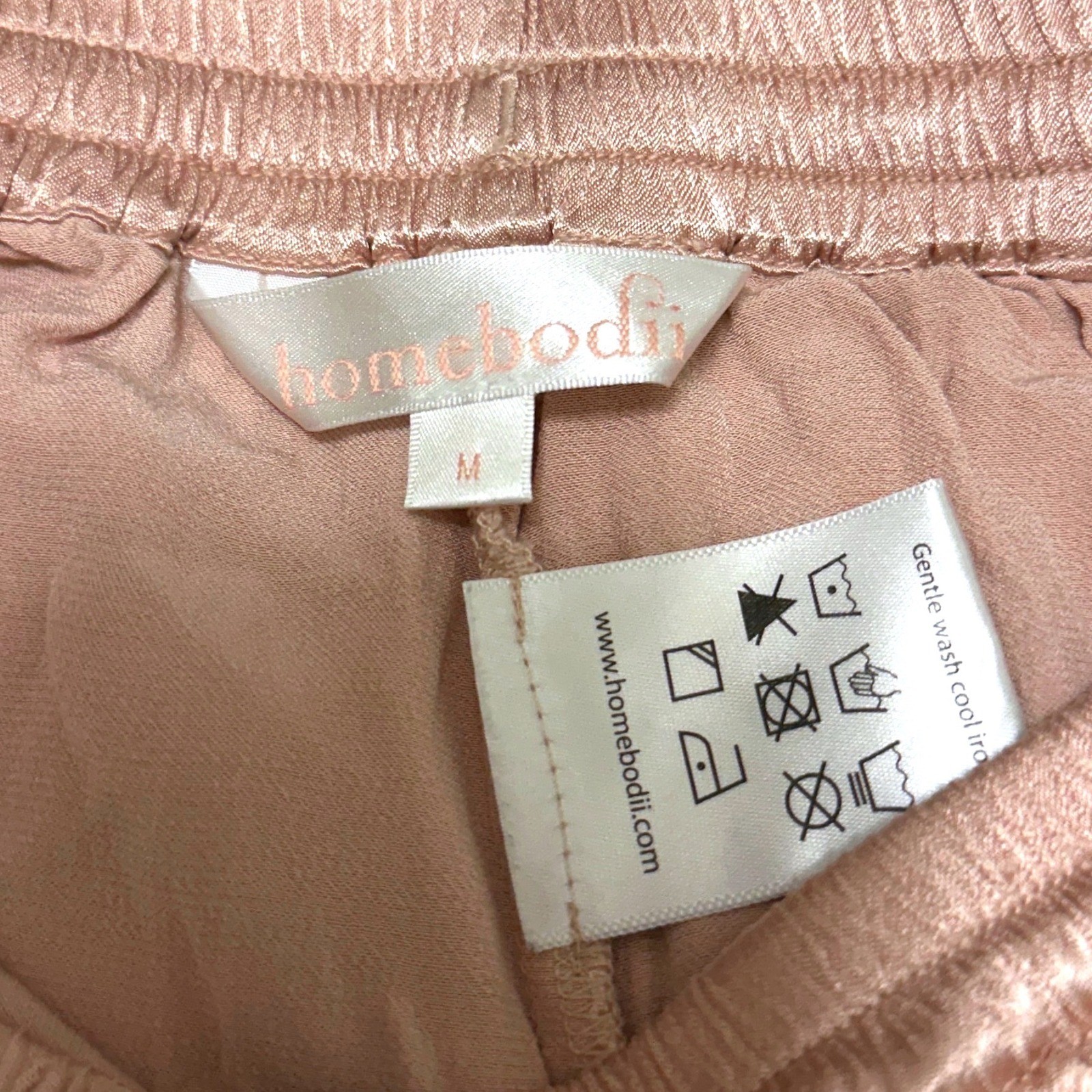 Homebodii Anthropologie Satin Pajama Shorts Pink Blush Rose Gold Medium M