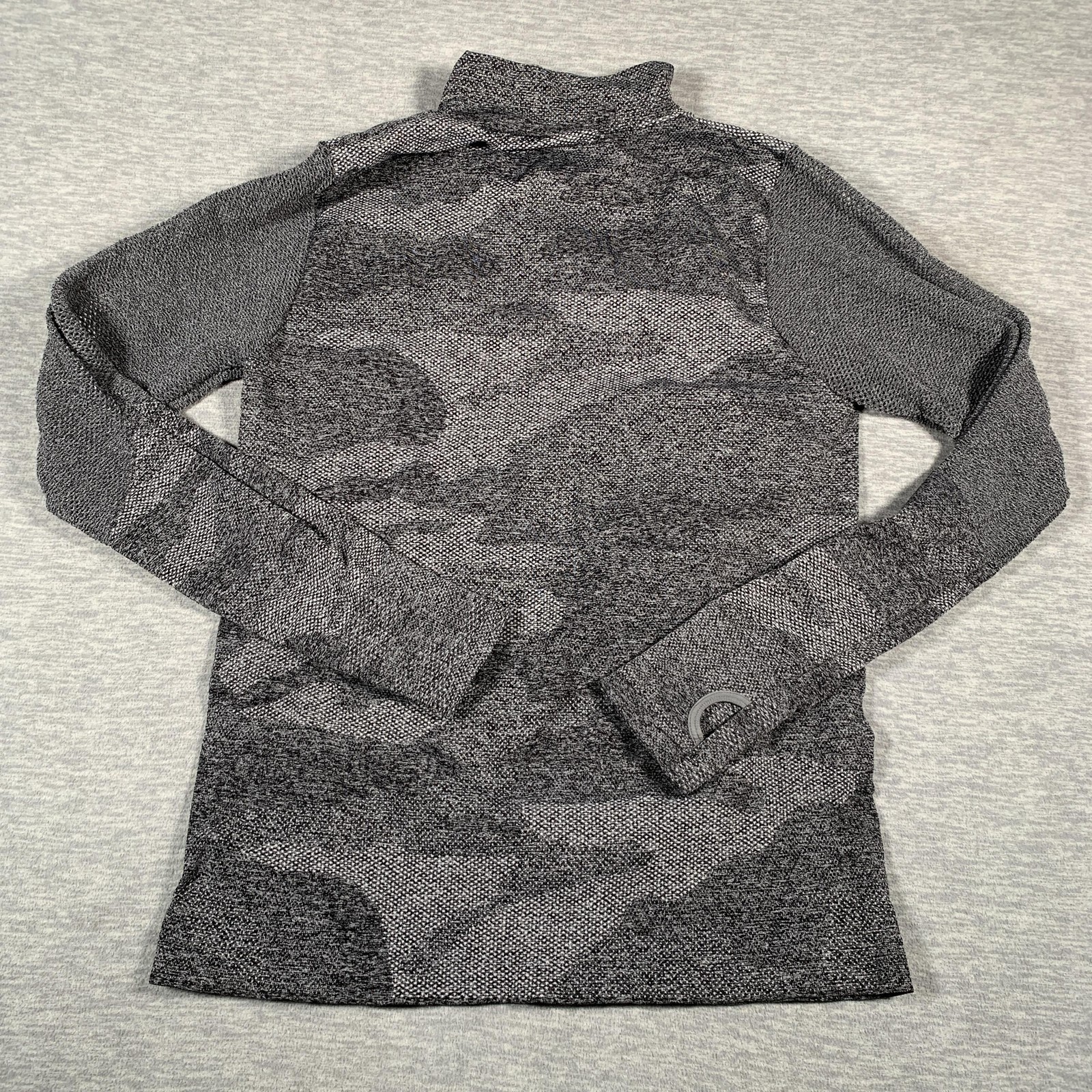 C&C California Pullover Womens Large Gray Quarter Zip Camo Athletic Top Running