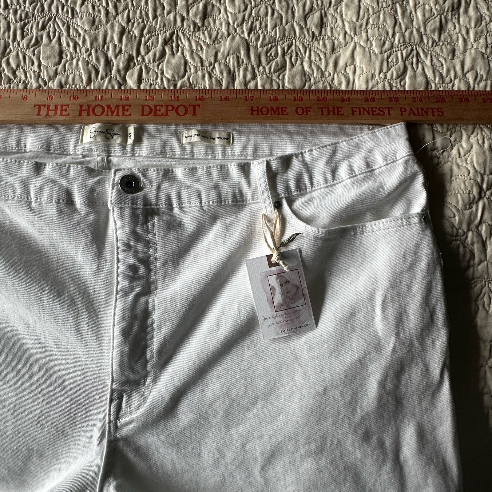 Jessica Simpson True Love Trousers Jeans Pants Women’s 46×31 Inch White Wide Leg