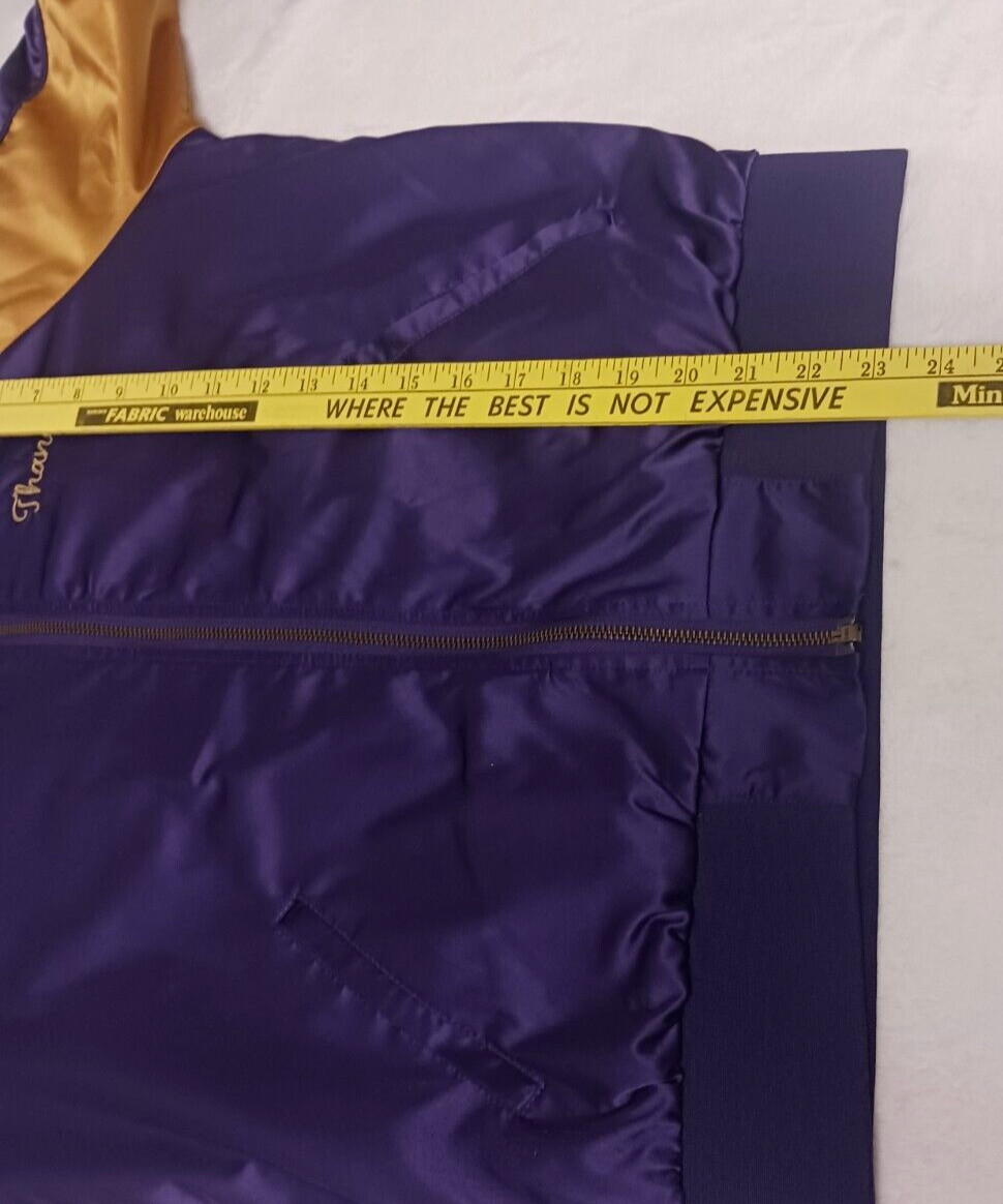 Womens Marvel Thanos Bomber Jacket M Satin Oh Snap Varsity Full Zip Purple Gold