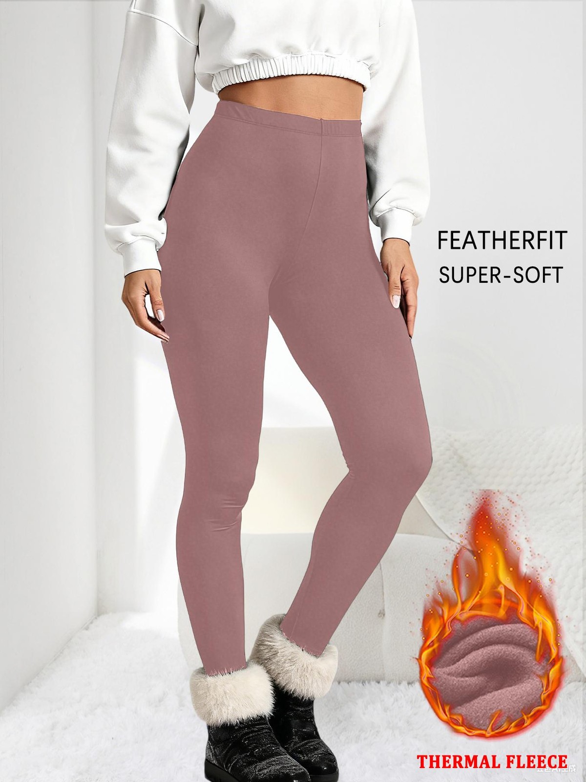 Women’s Thermal Fleece Lined Leggings. Super Soft Low Rise Design Perfect for Yo