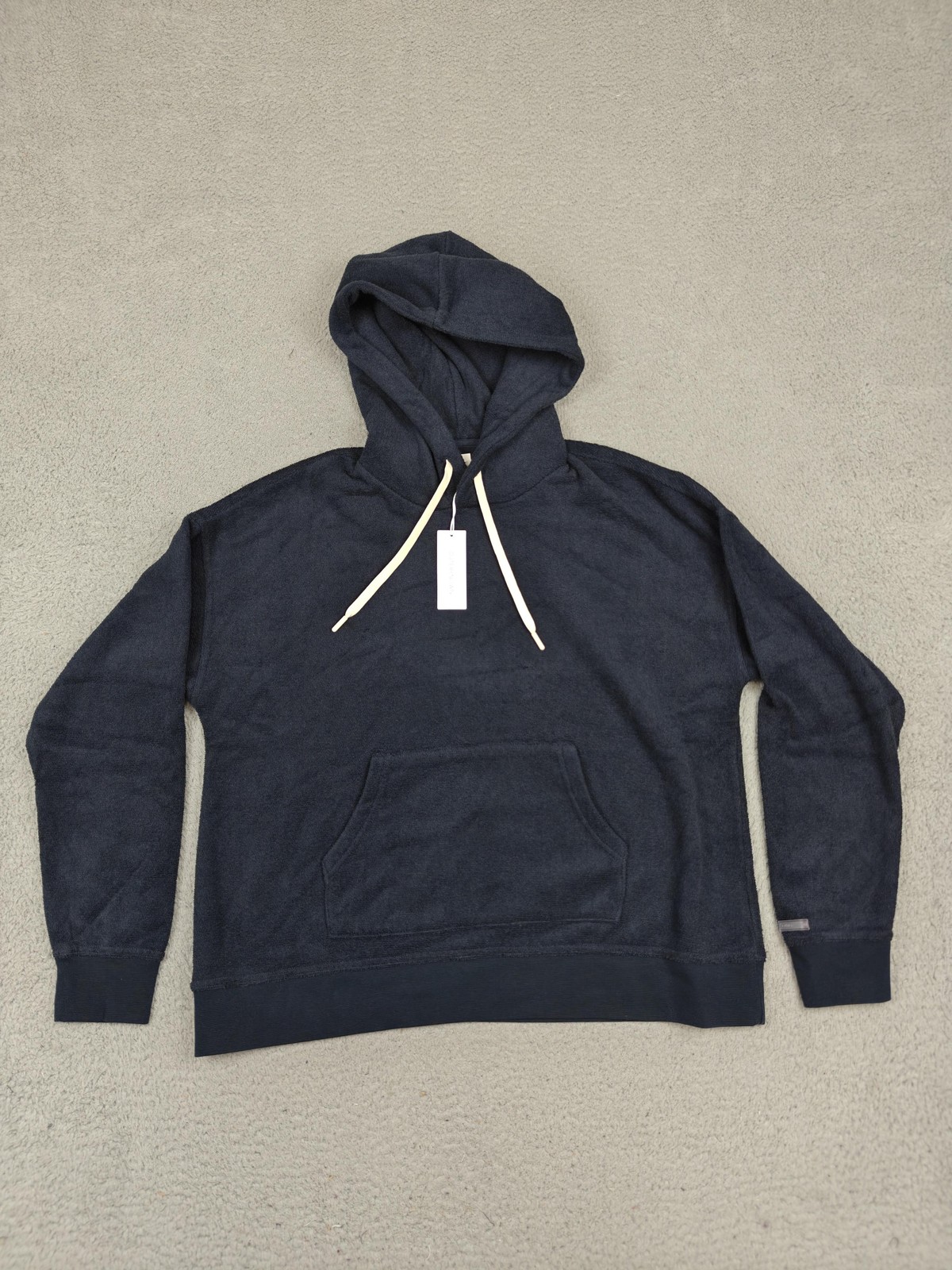 Outerknown Hoodie Womens Medium Blue Terry Organic Cotton Recycled Pullover New