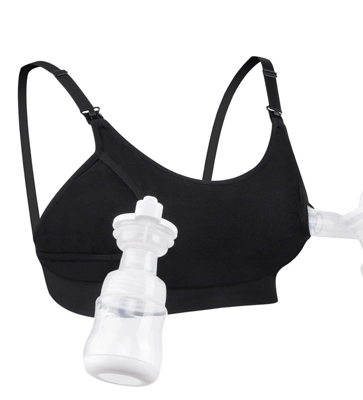 Momcozy nursing bra size medium maternity hands free black pregnancy comfort