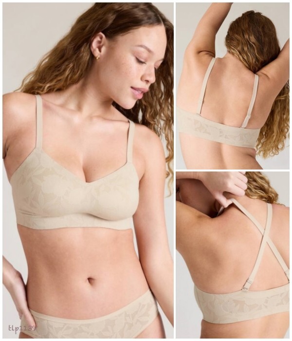 Athleta L LARGE Ritual Lace Adjustable Bra A-C Beige Nude Stretchy Everyday NWT